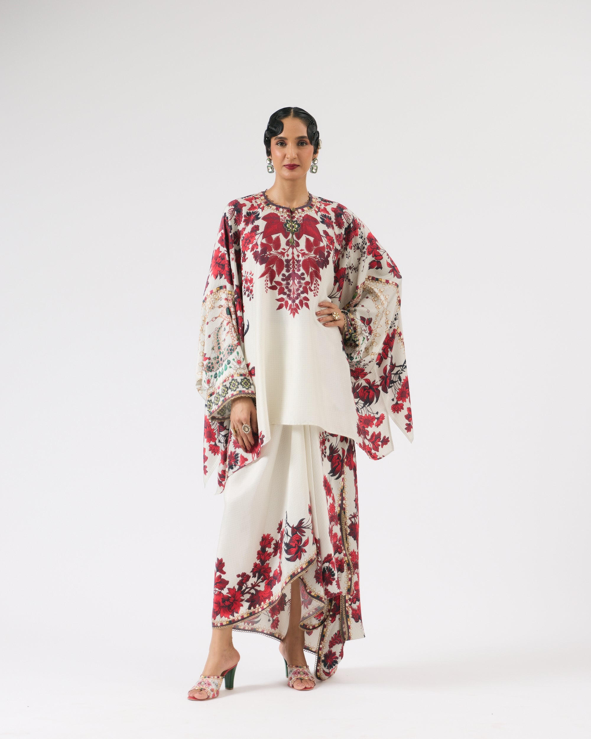 Nizam : Insha - Ivory/Red