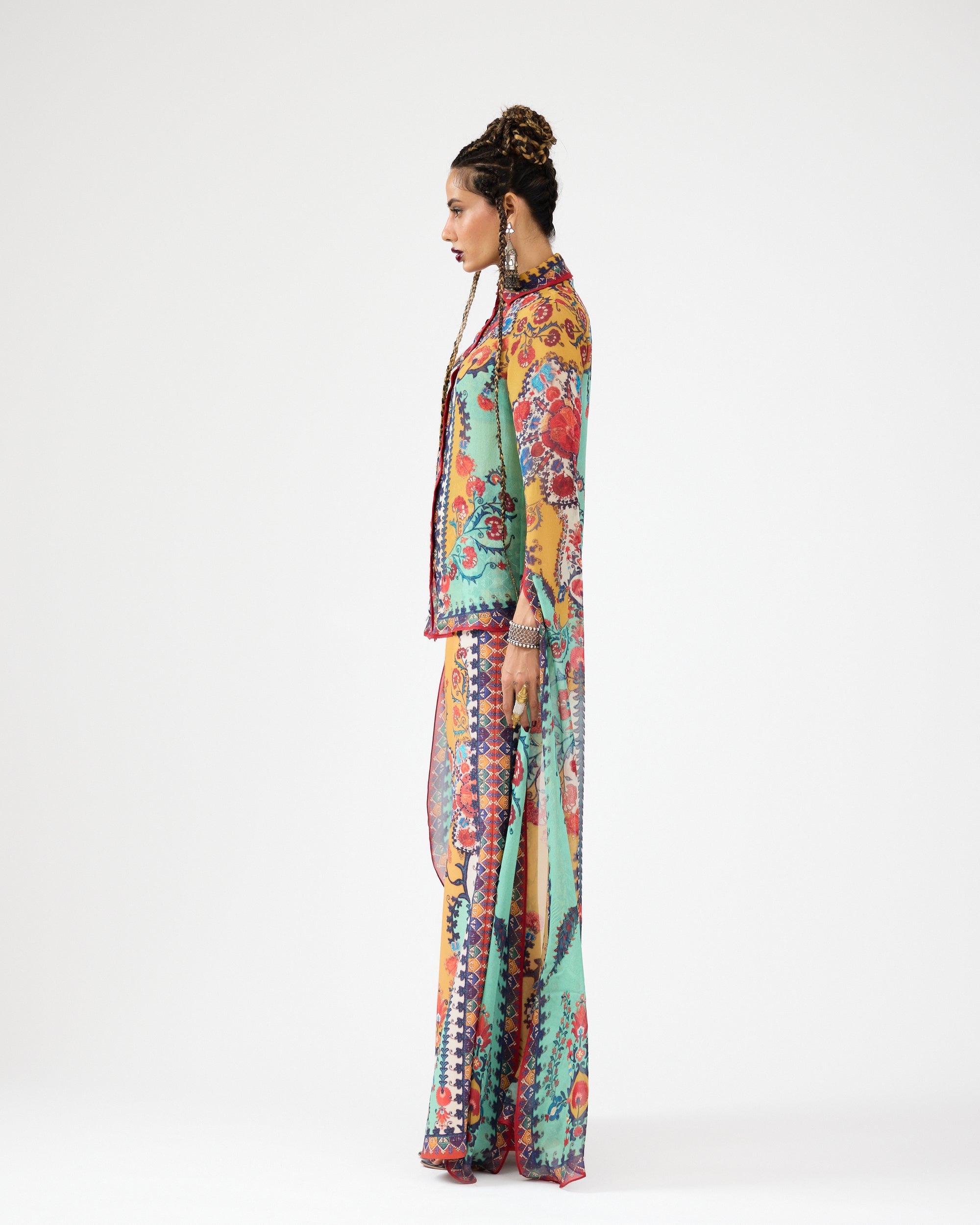 A Bukhara Summer : Maaya - Mint/Mustard