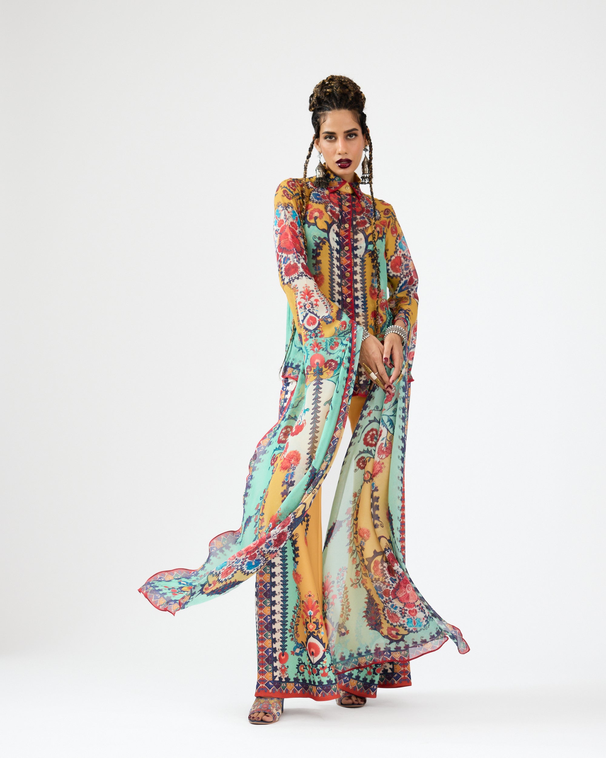 A Bukhara Summer : Maaya - Mint/Mustard