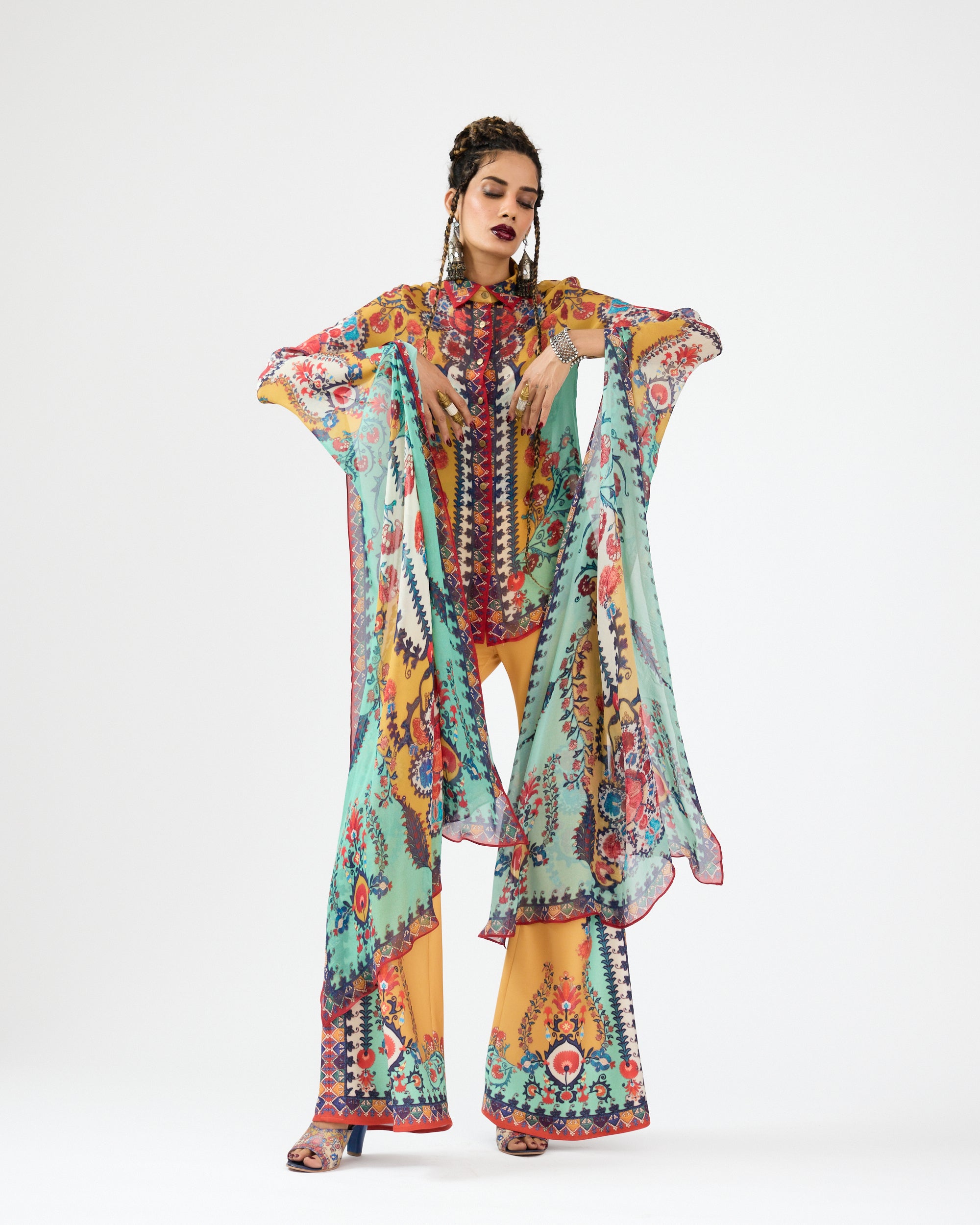A Bukhara Summer : Maaya - Mint/Mustard