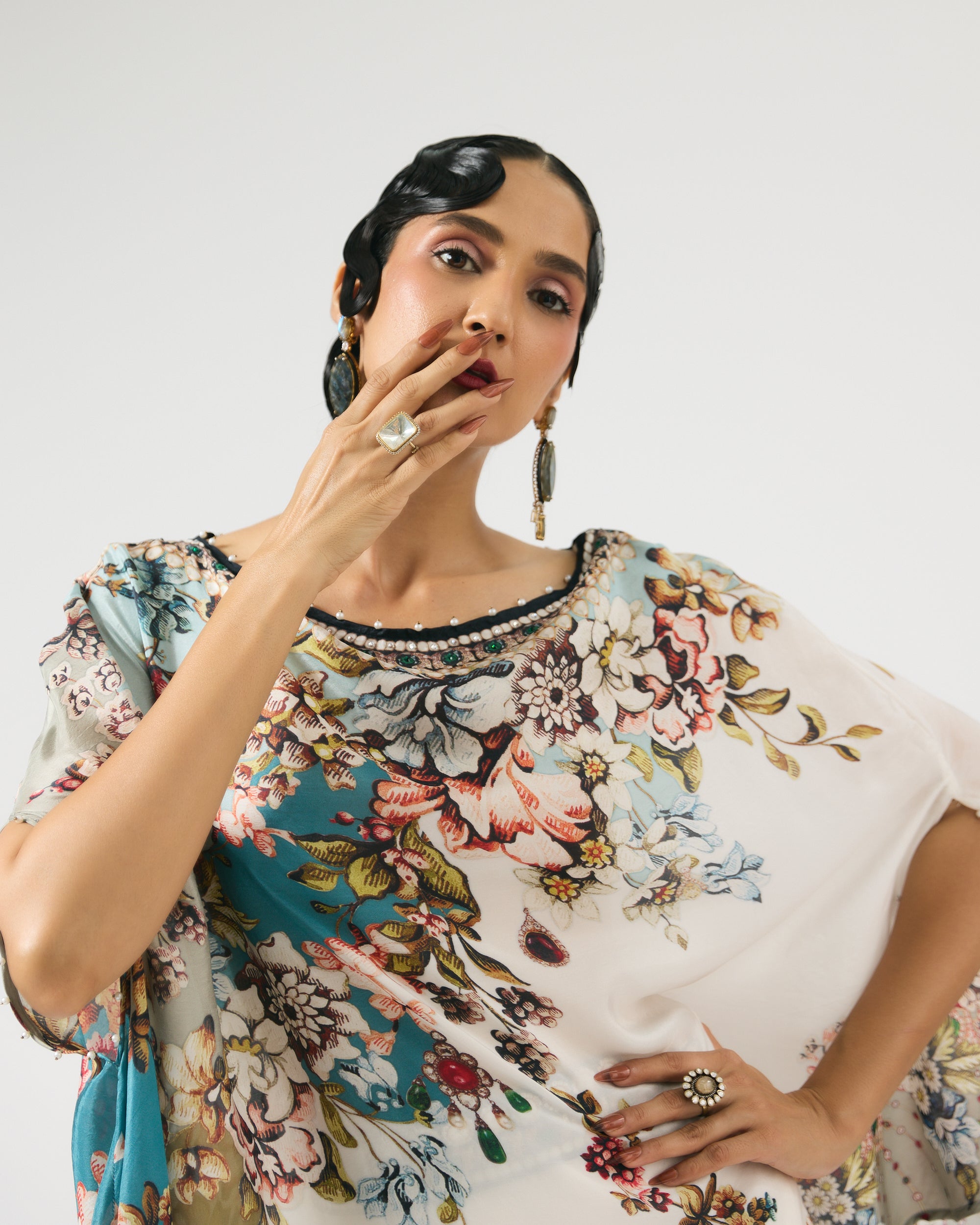 Nizam : Kamini - Ivory/Aqua