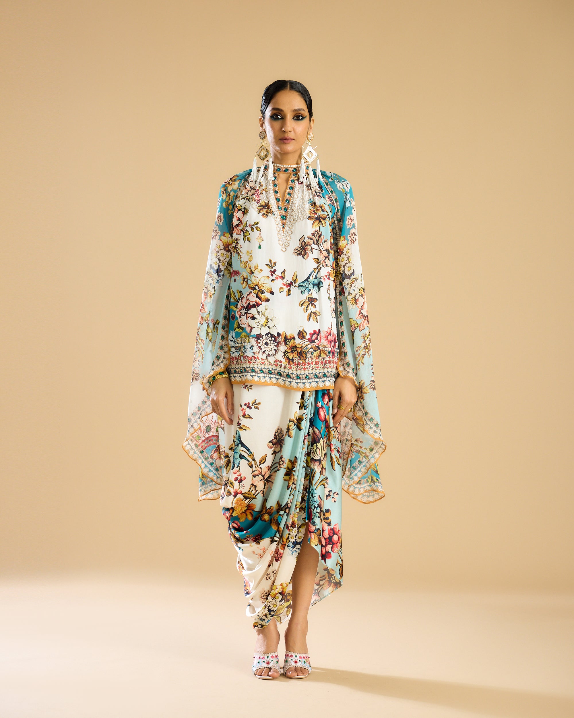 Nizam : Misba - Ivory/Aqua