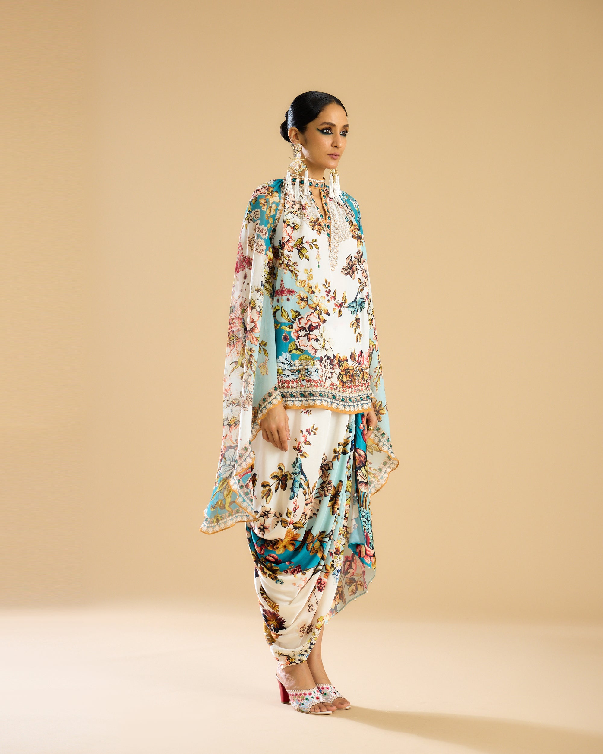 Nizam : Misba - Ivory/Aqua