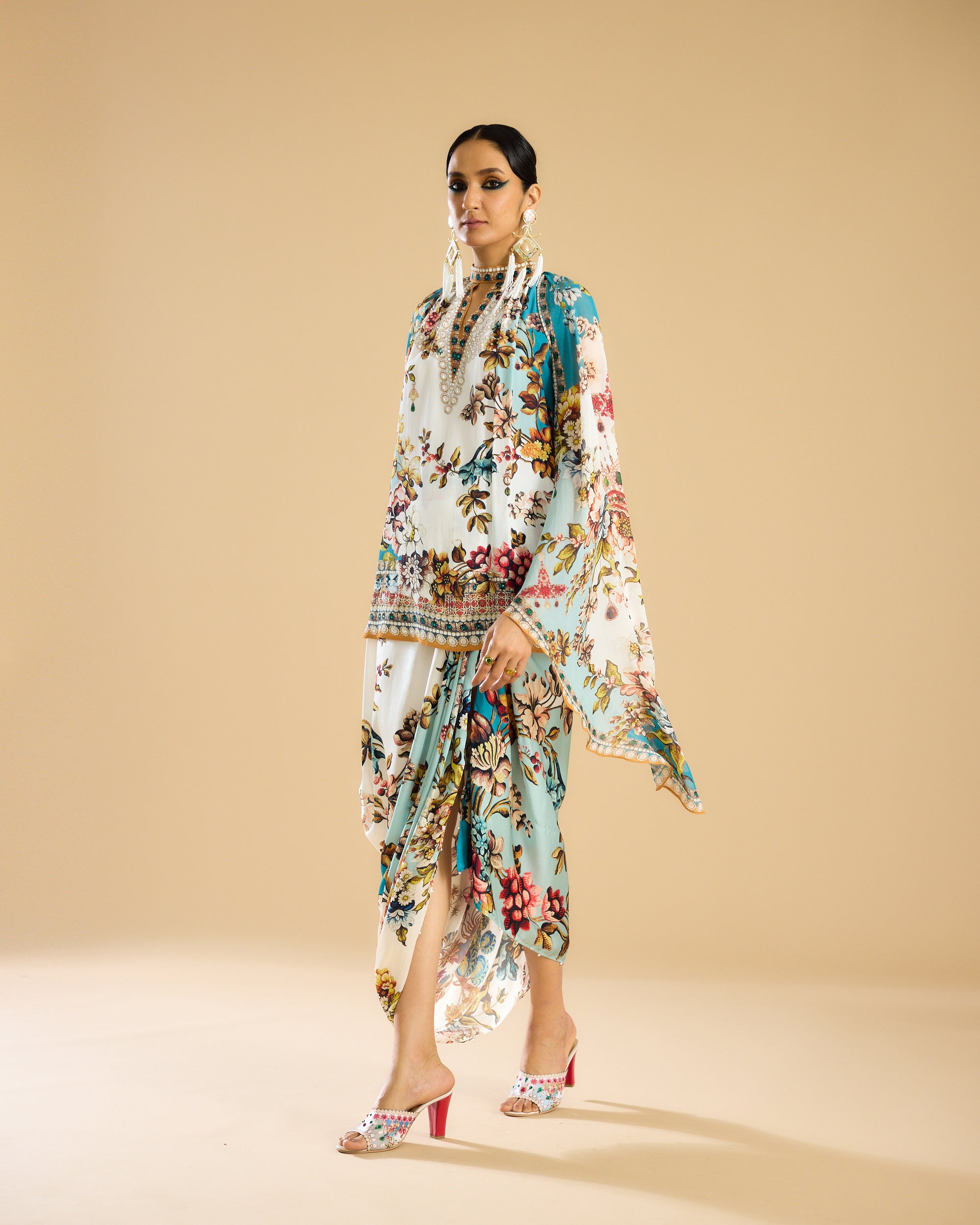 Nizam : Misba - Ivory/Aqua