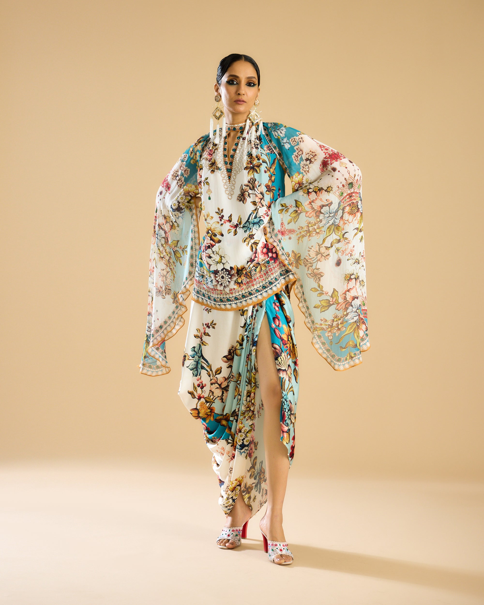 Nizam : Misba - Ivory/Aqua