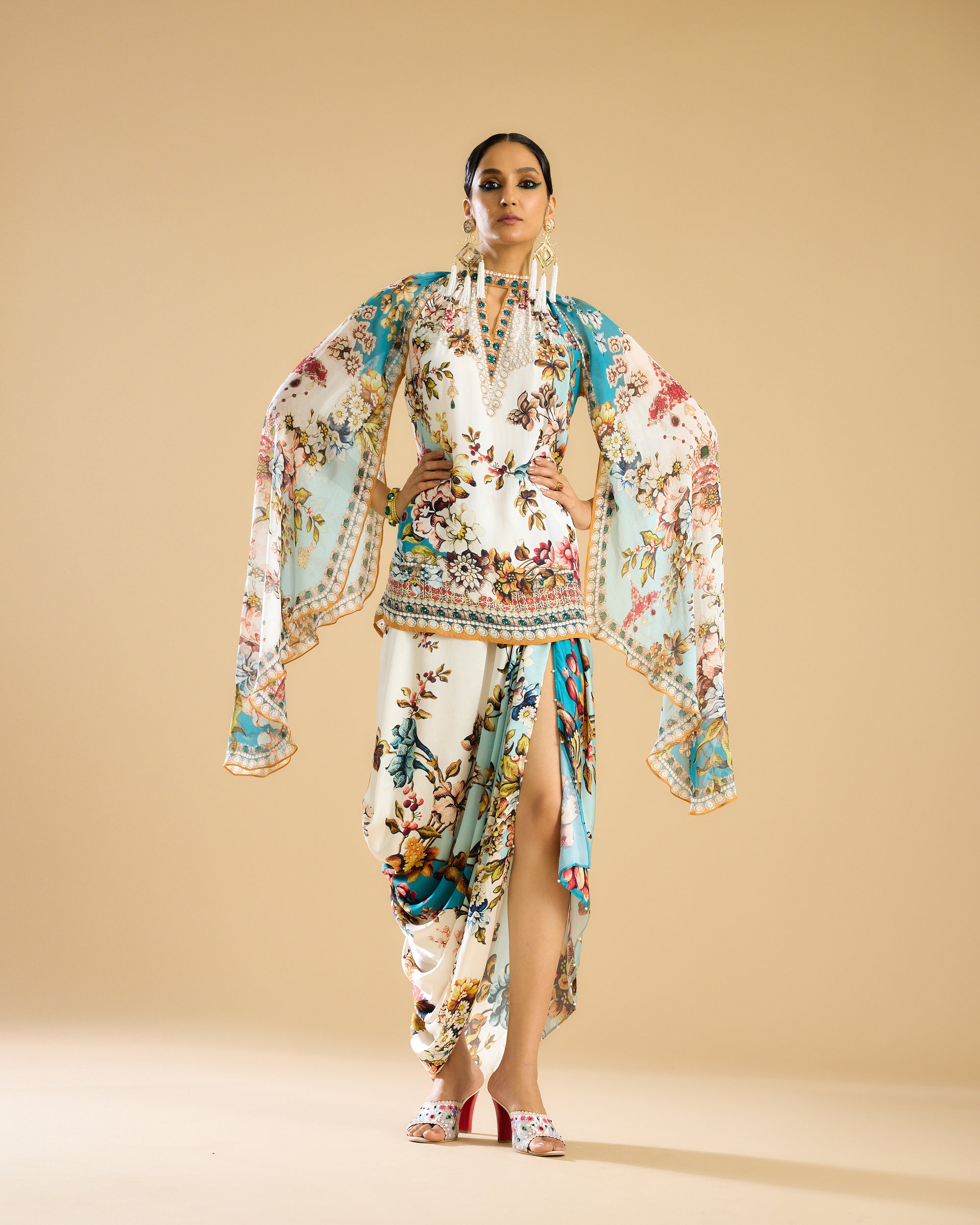 Nizam : Misba - Ivory/Aqua