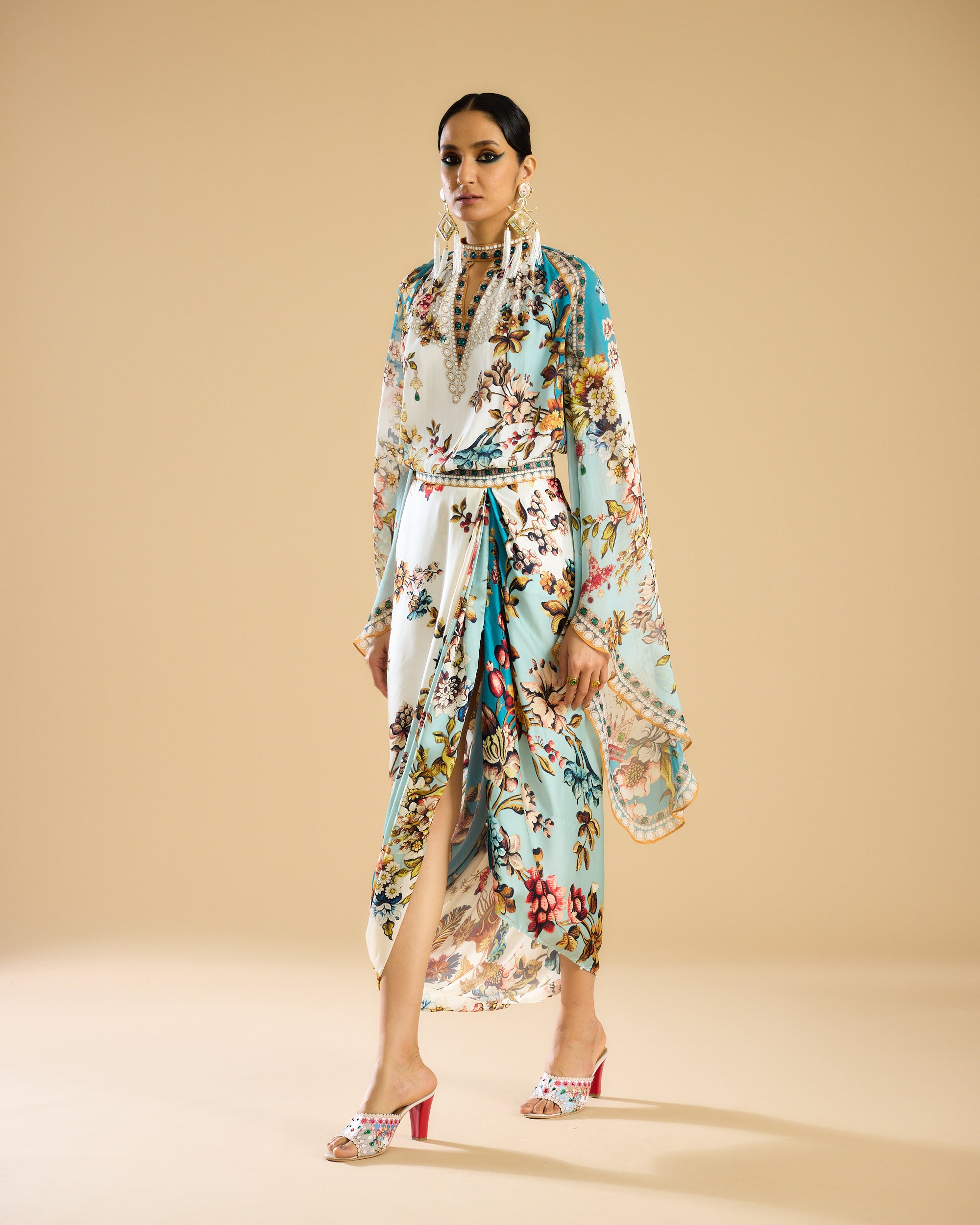 Nizam : Misba - Ivory/Aqua