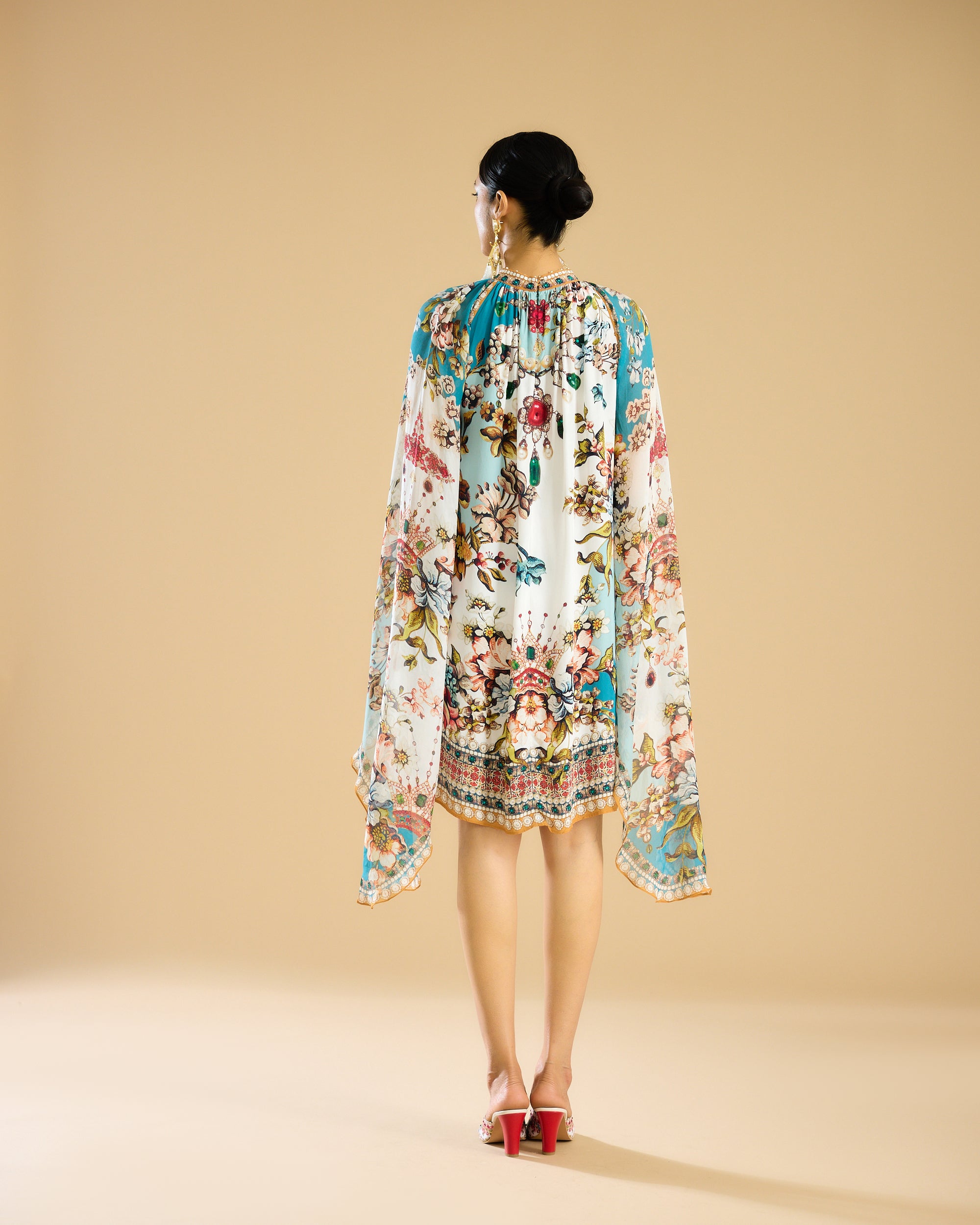 Nizam : Misba Dress - Ivory/Aqua