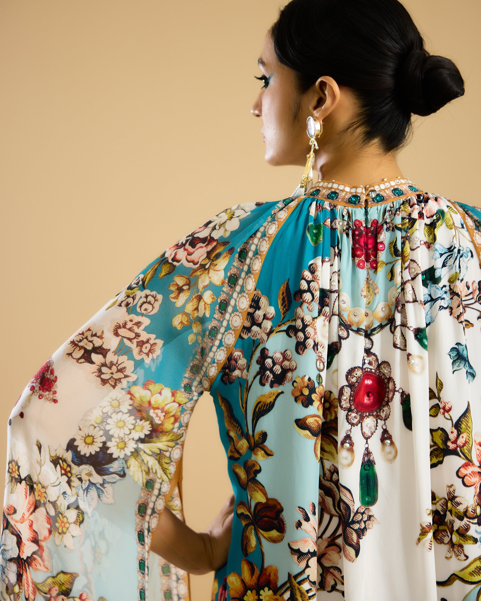 Nizam : Misba Dress - Ivory/Aqua