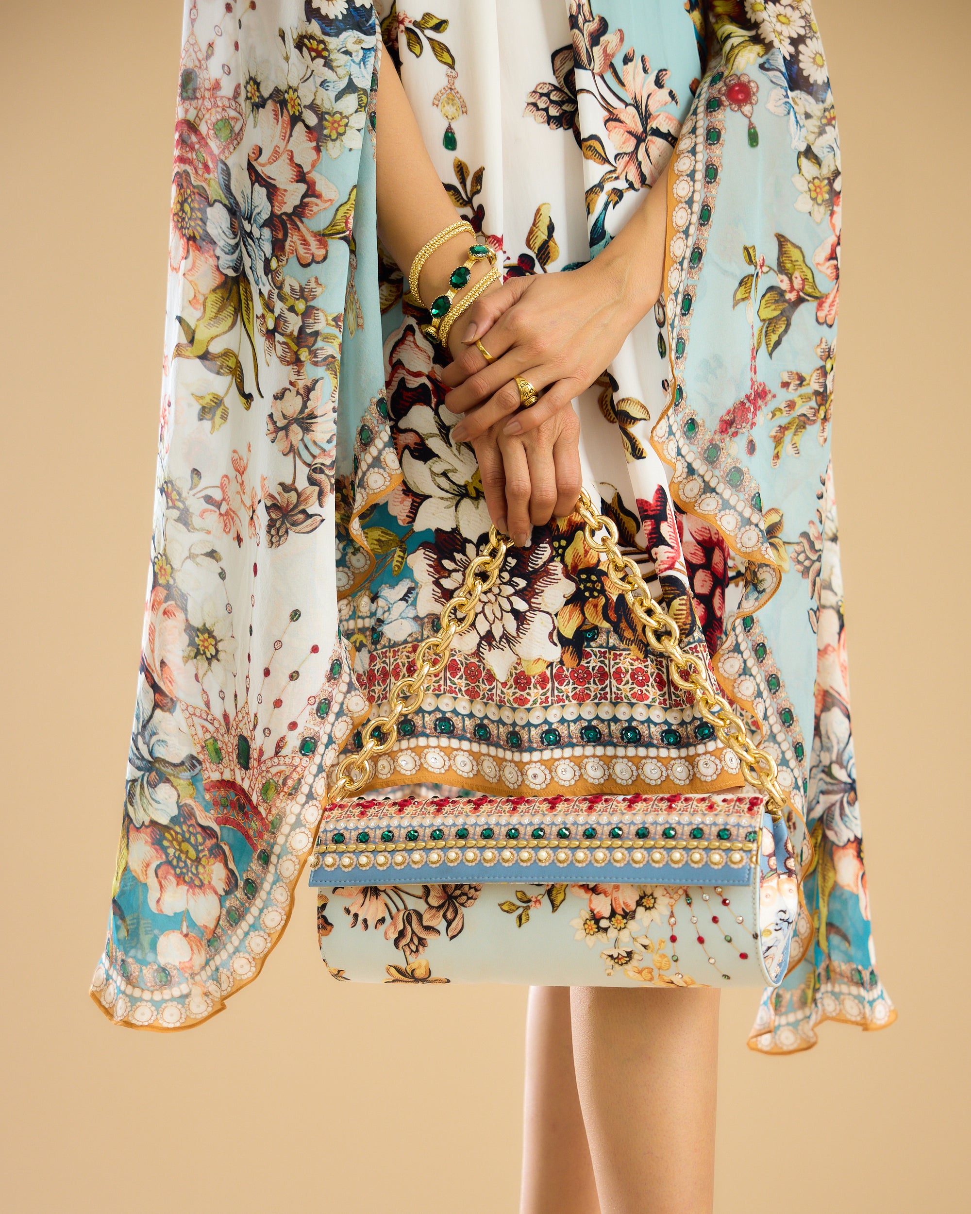 Nizam : Misba Dress - Ivory/Aqua