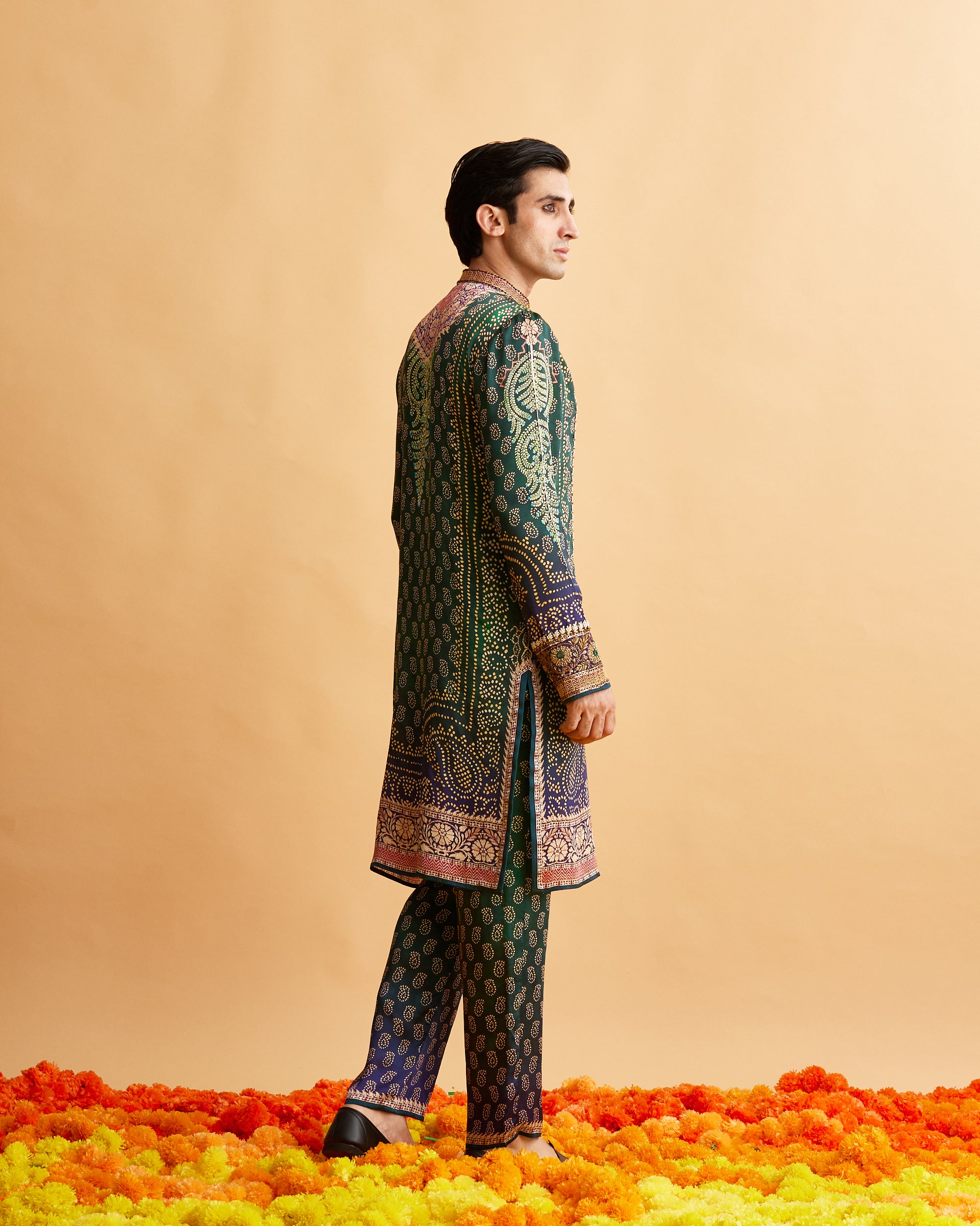 Ganjam : Taalish - Emerald/Navy