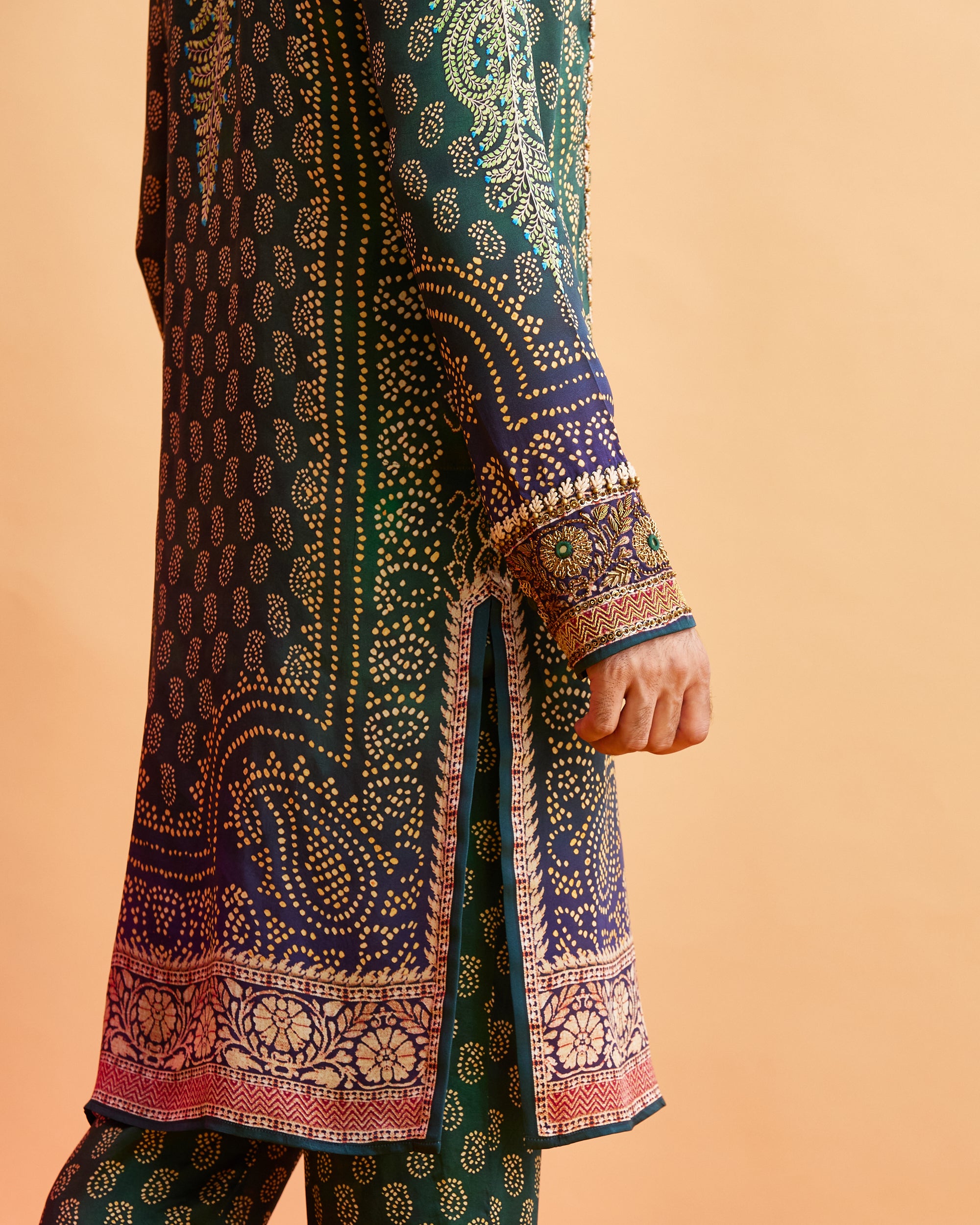 Ganjam : Taalish - Emerald/Navy