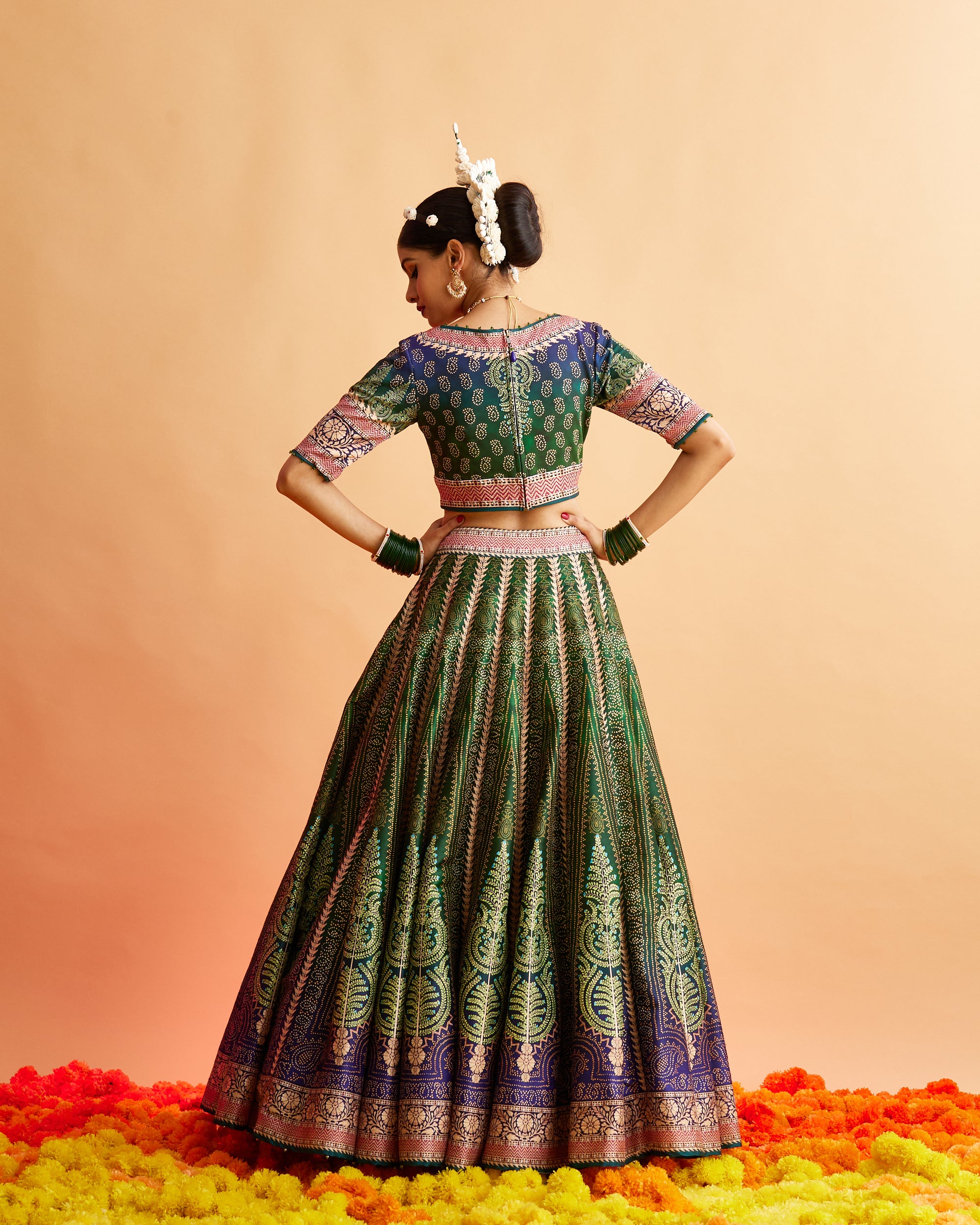 Ganjam : Leela - Emerald/Navy