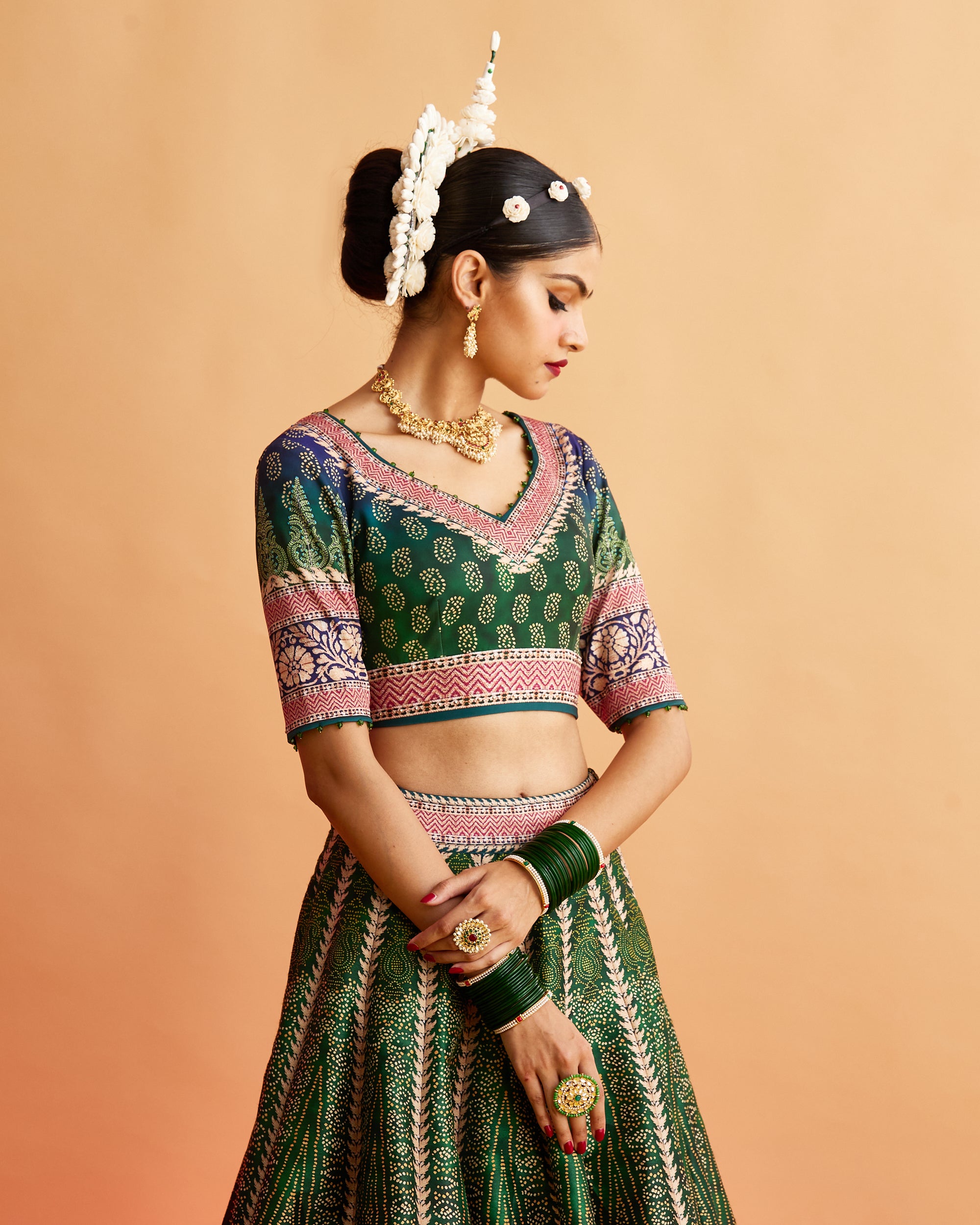 Ganjam : Leela - Emerald/Navy