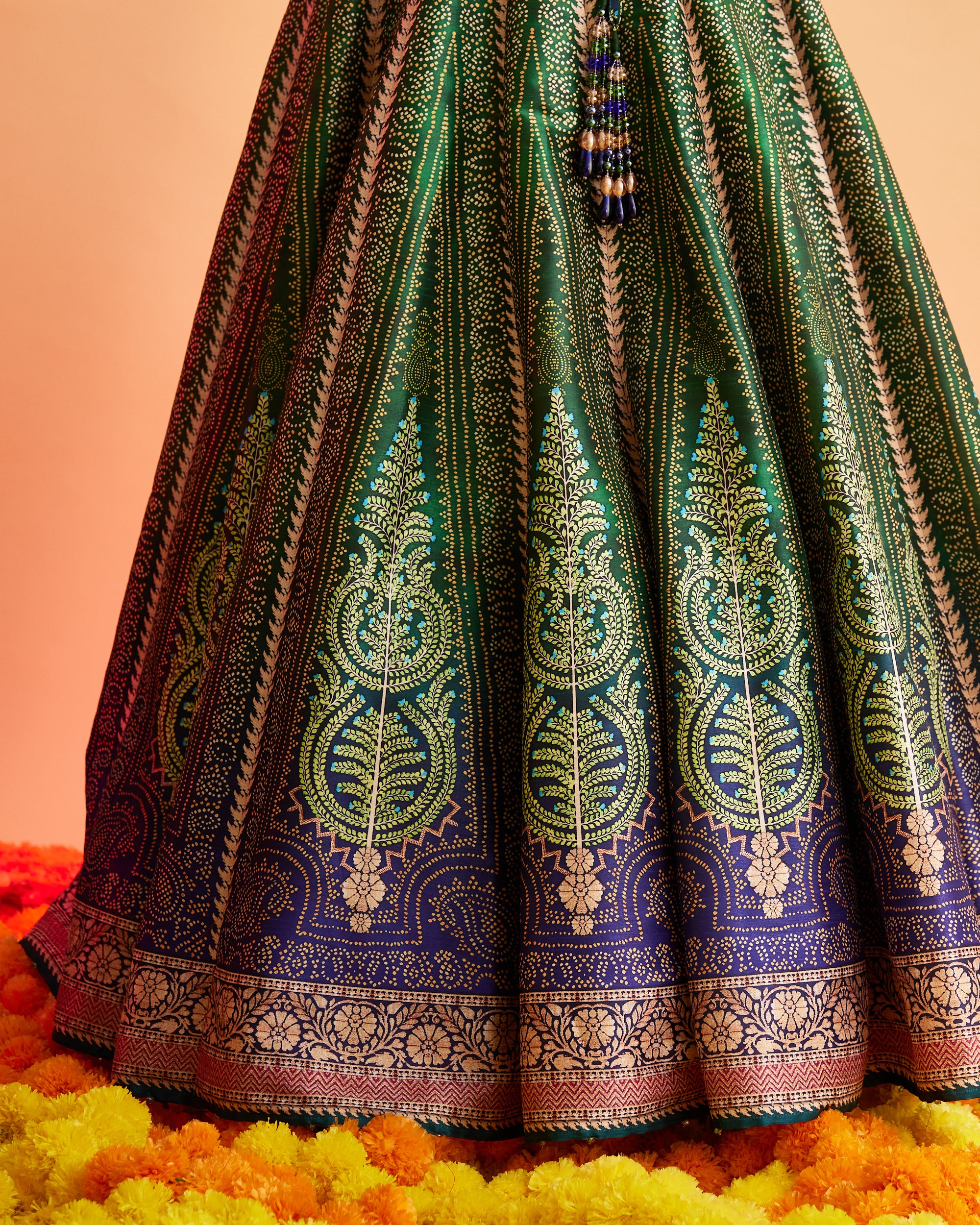 Ganjam : Leela - Emerald/Navy
