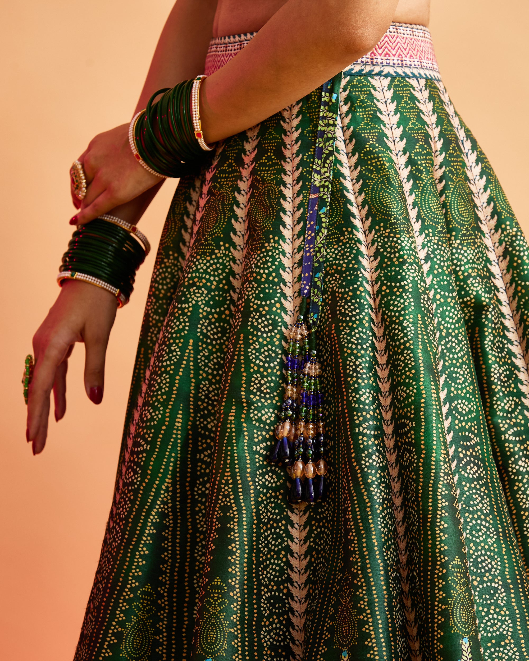 Ganjam : Leela - Emerald/Navy
