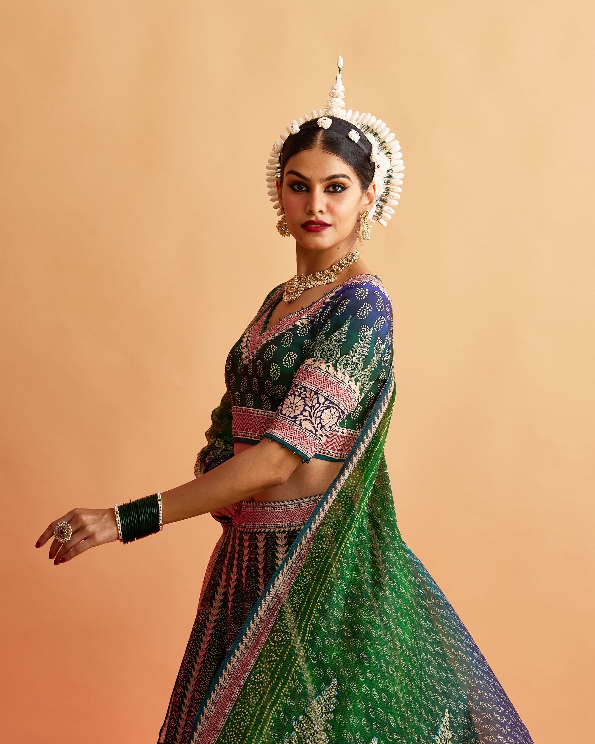 Ganjam : Leela - Emerald/Navy