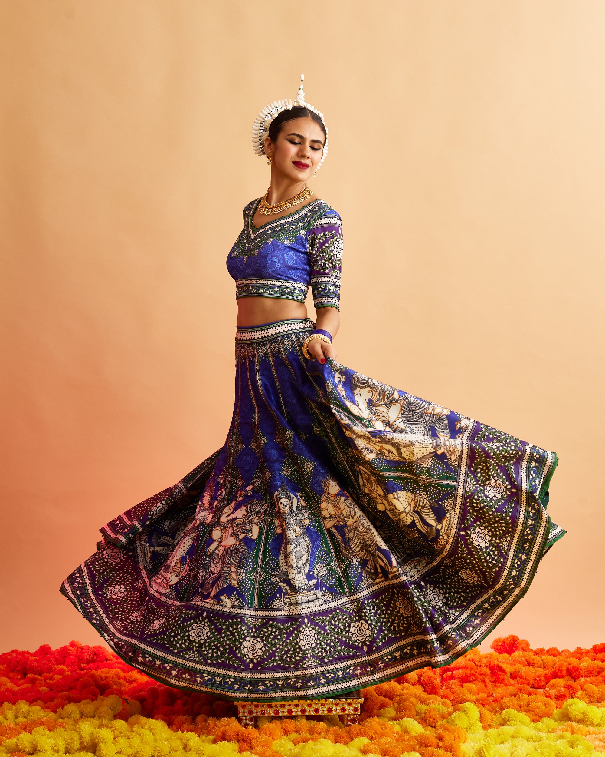 Ganjam : Leela - Navy/Purple