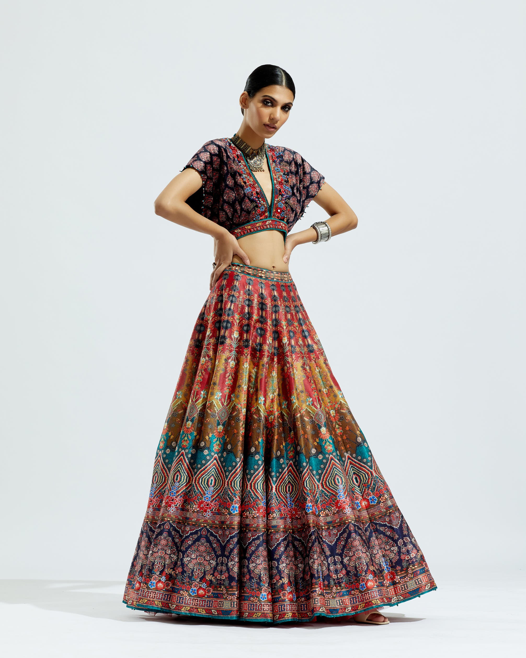 Casablanca : Neerja Leela - Red/Mustard