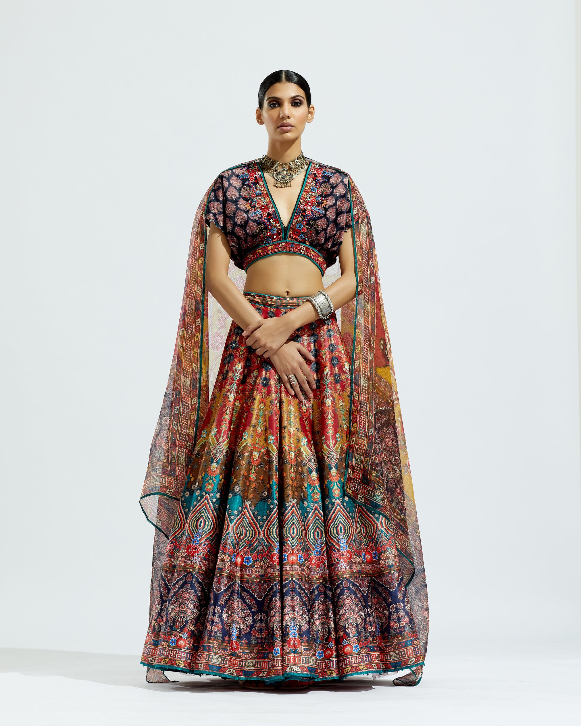 Casablanca : Neerja Leela - Red/Mustard