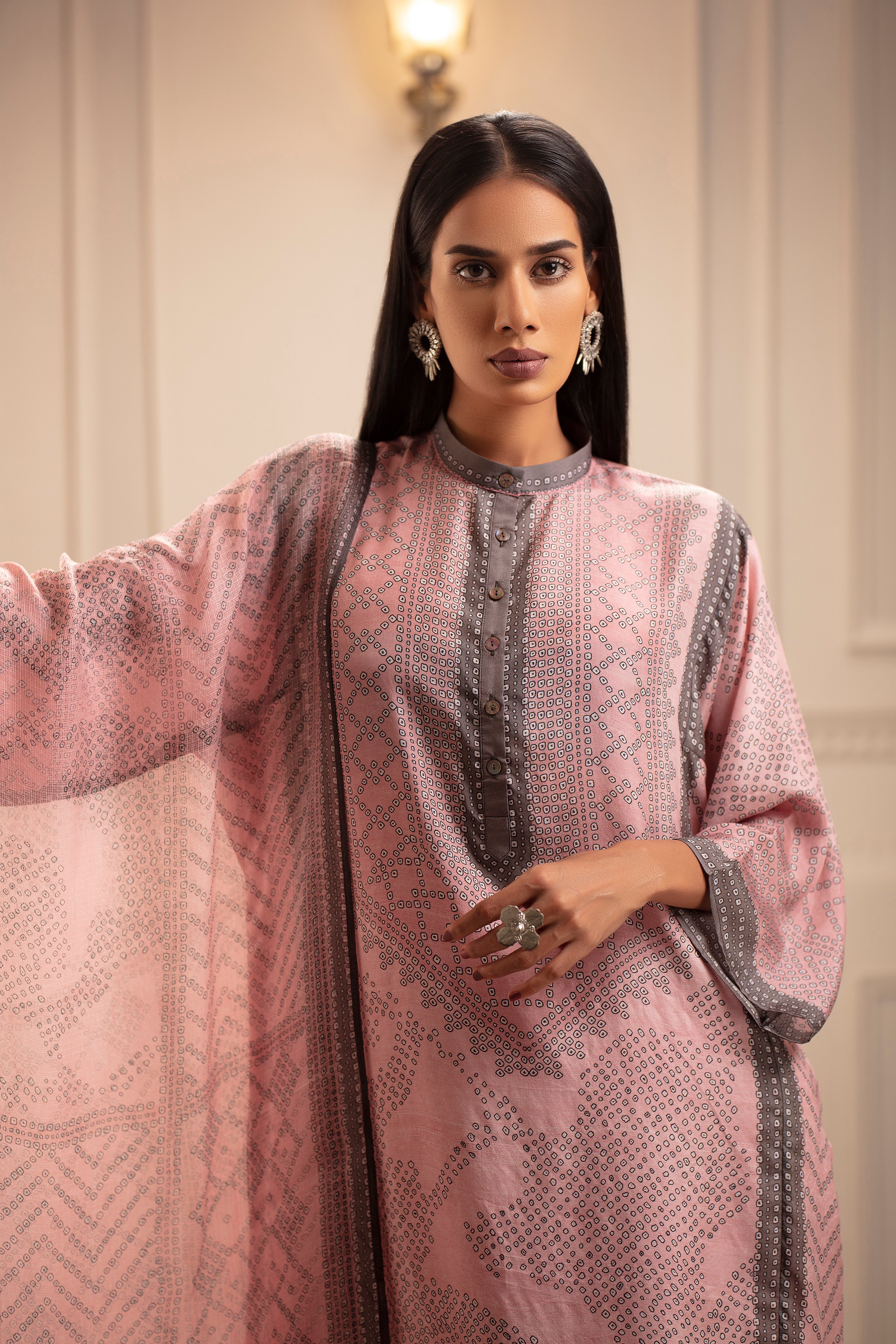 Beendi : Ghazala stole set Blush