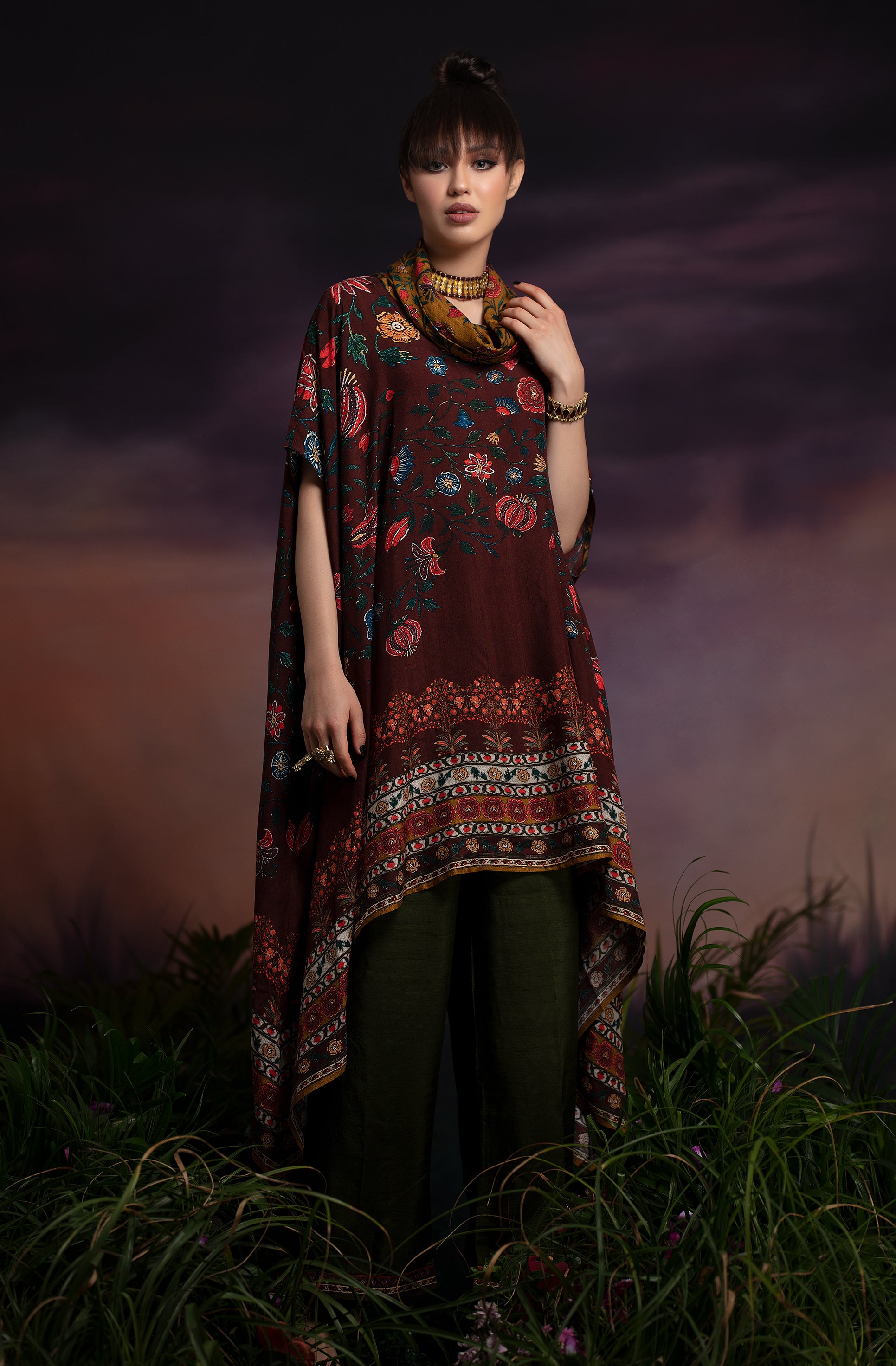 Calico Lavanya : Burgundy
