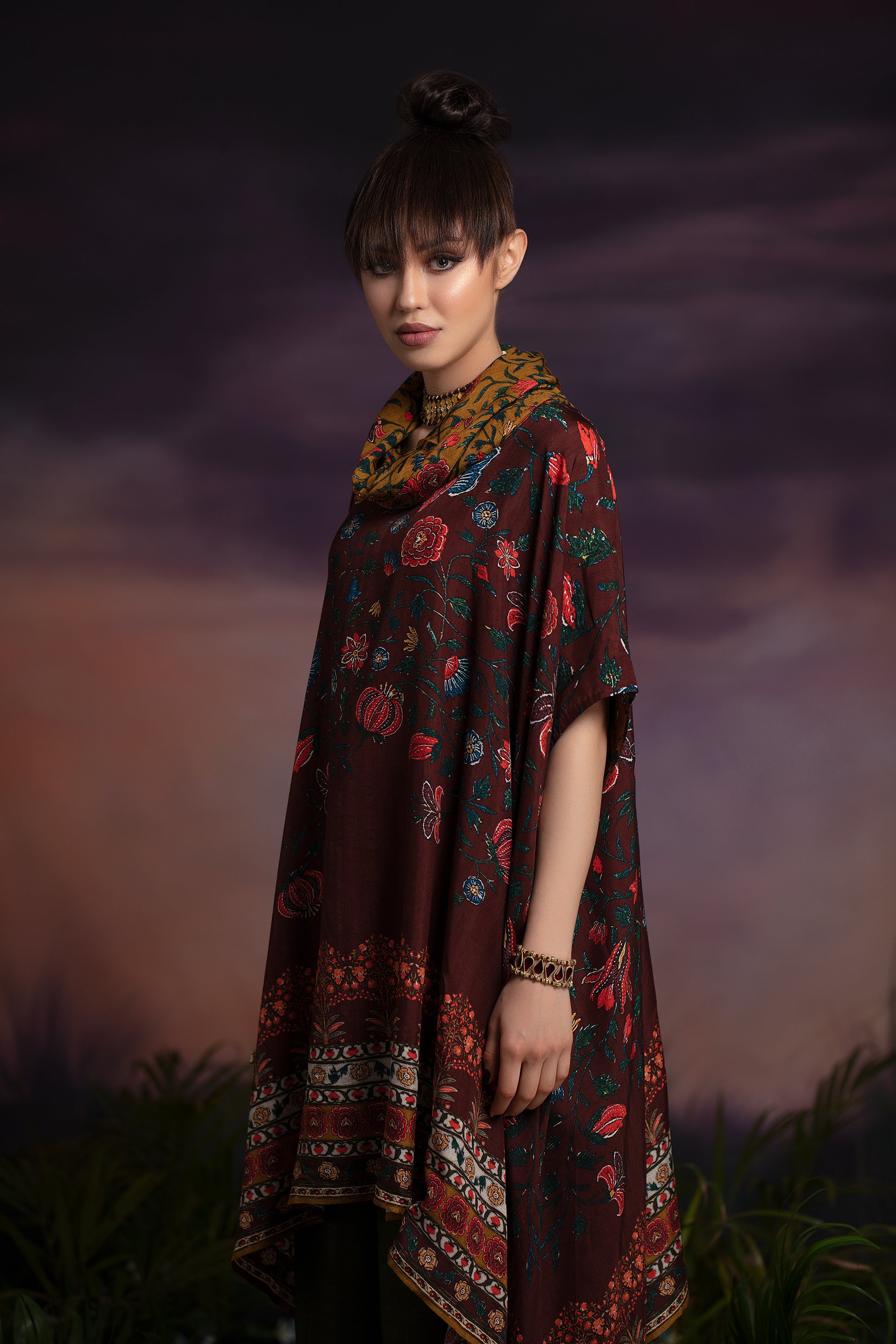 Calico Lavanya : Burgundy
