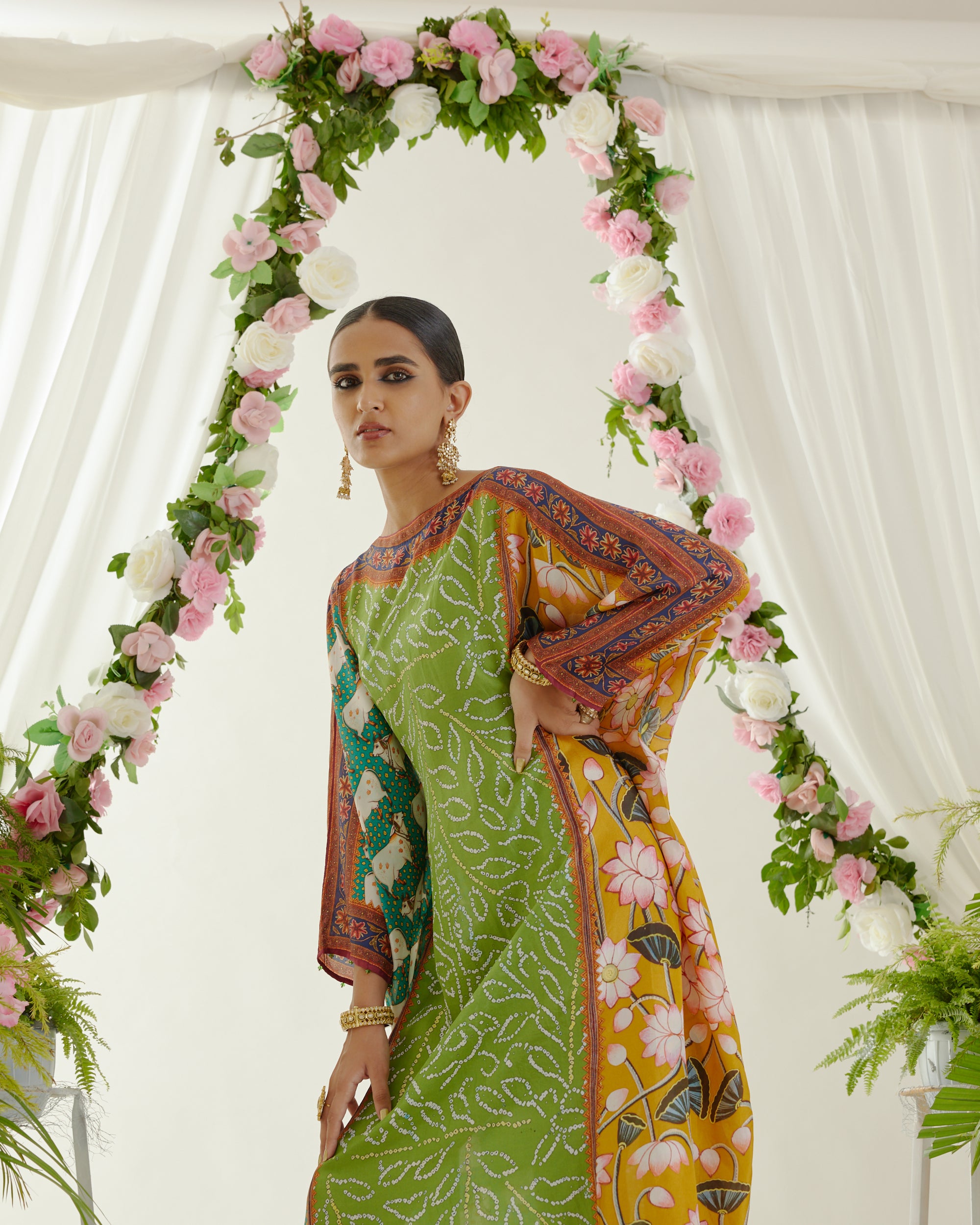 Vrindavan : Aayat - Lime/Turquoise