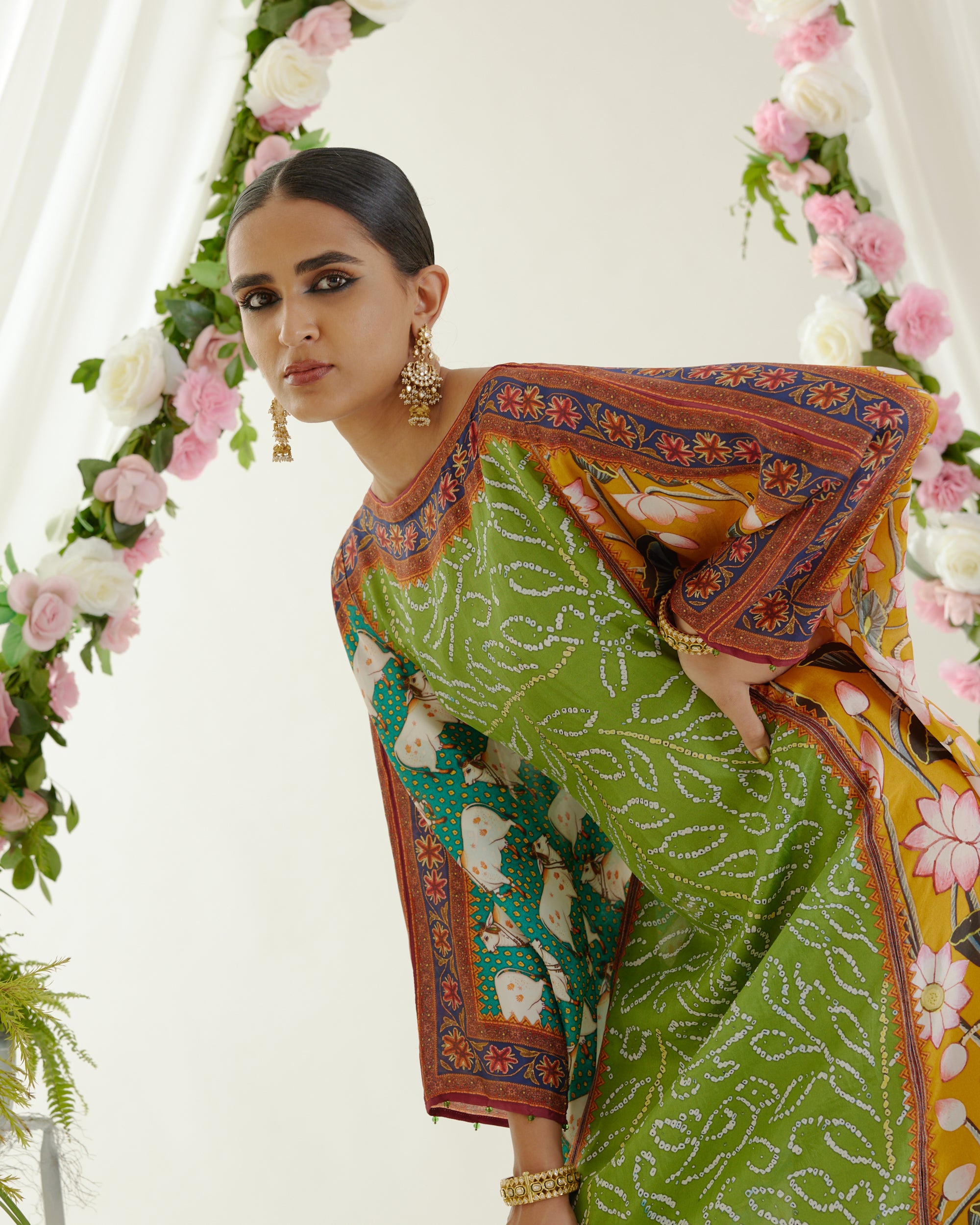 Vrindavan : Aayat - Lime/Turquoise