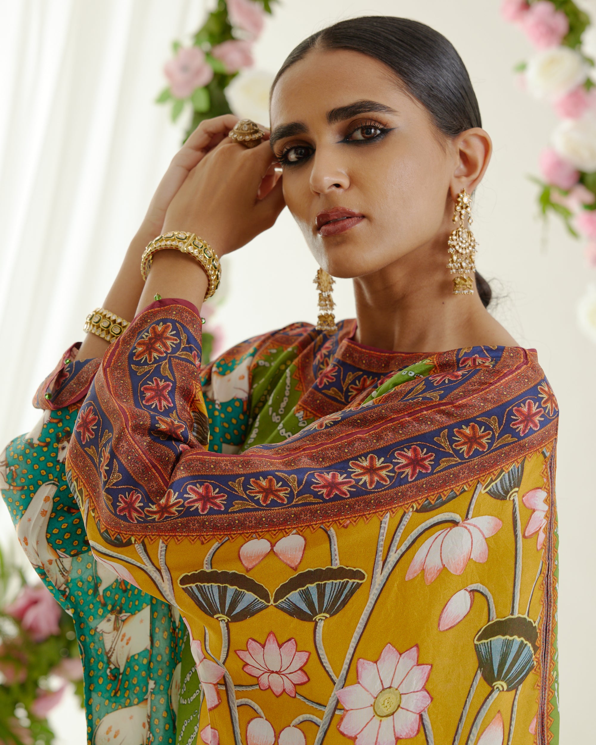Vrindavan : Aayat - Lime/Turquoise