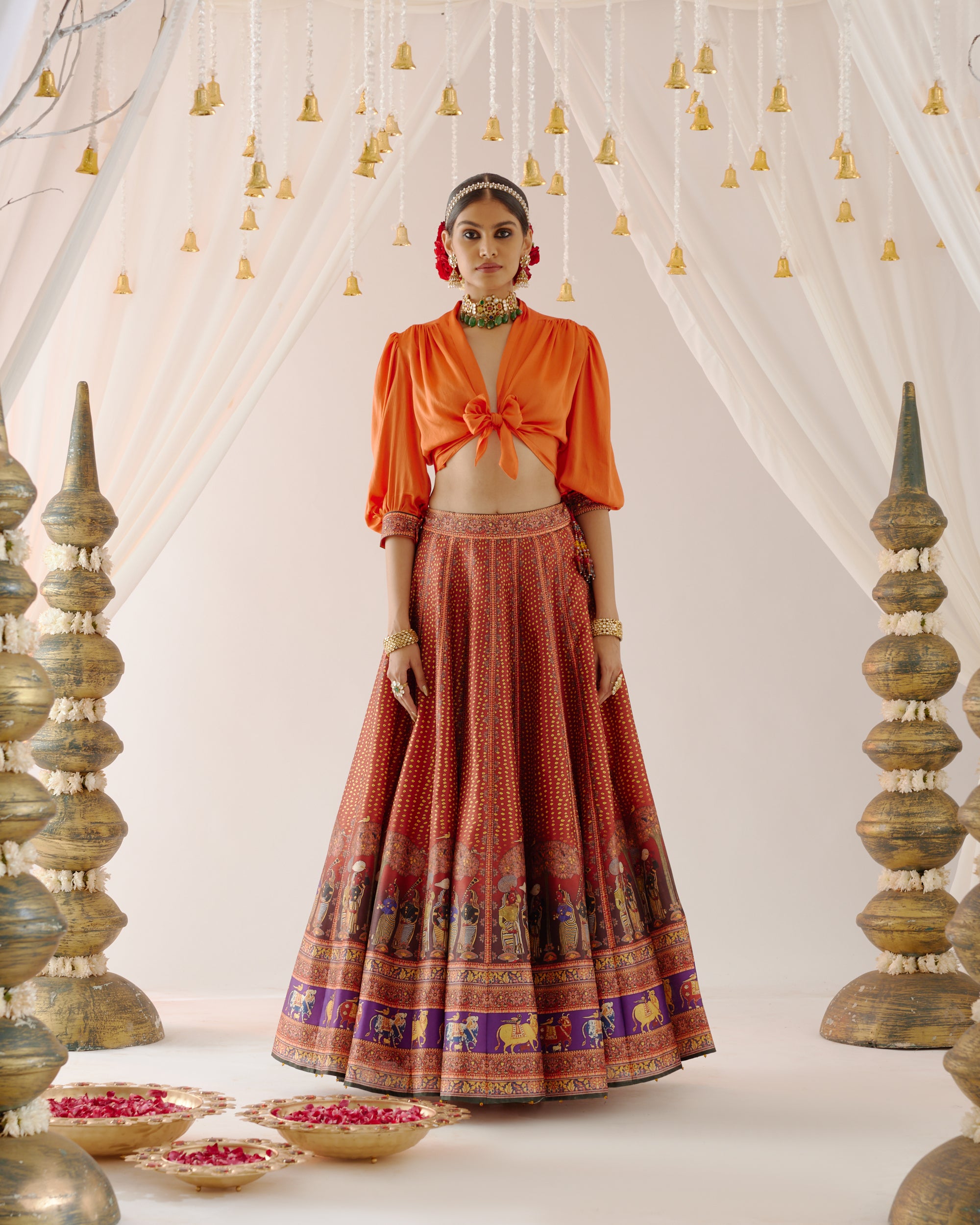 Vrindavan : Rubali Leela - Rust/Maroon
