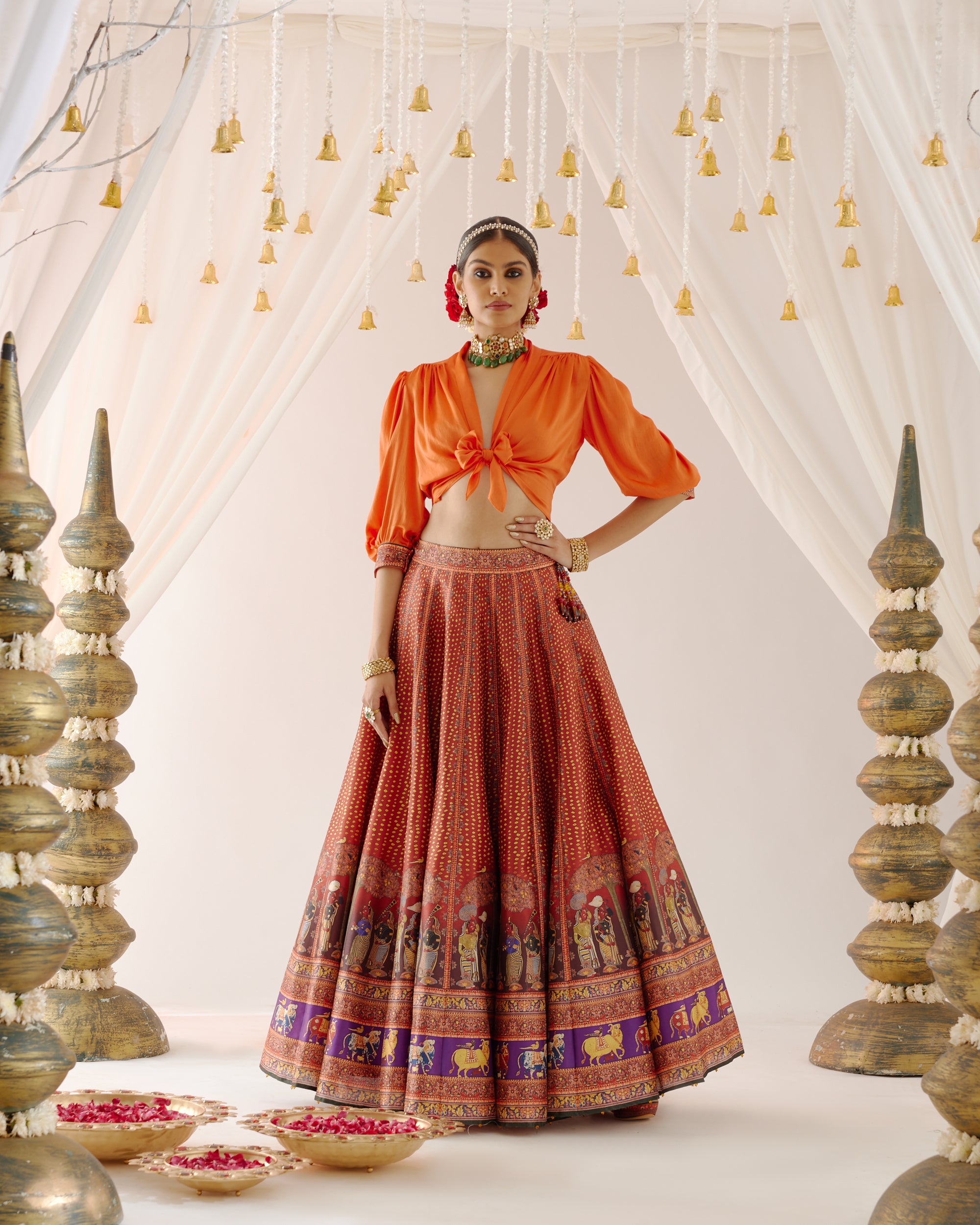 Vrindavan : Rubali Leela - Rust/Maroon