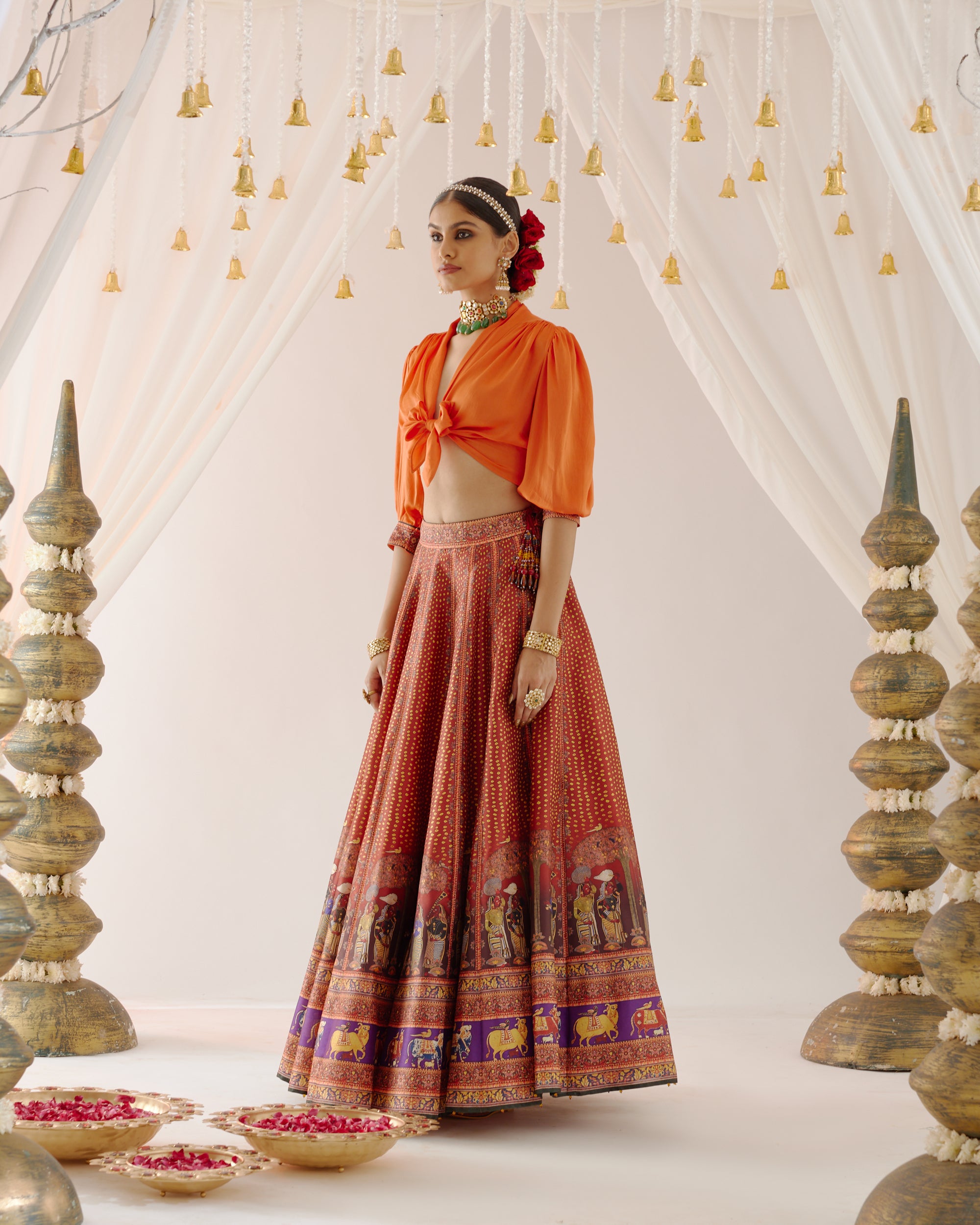 Vrindavan : Rubali Leela - Rust/Maroon