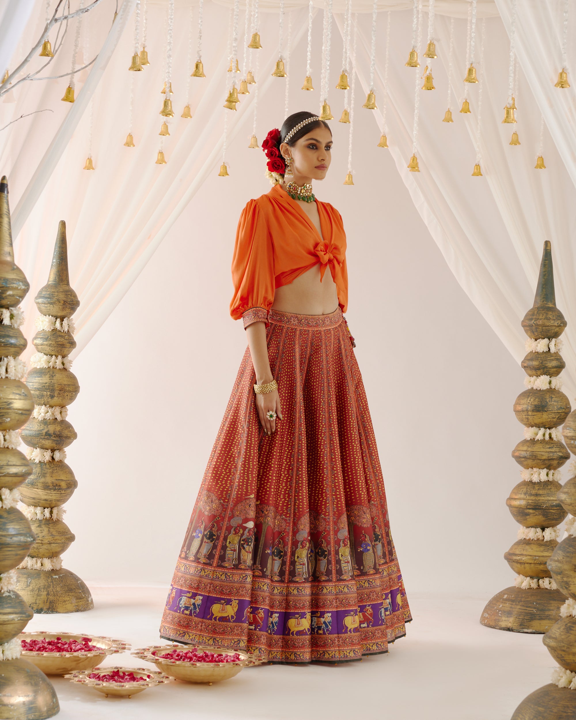 Vrindavan : Rubali Leela - Rust/Maroon