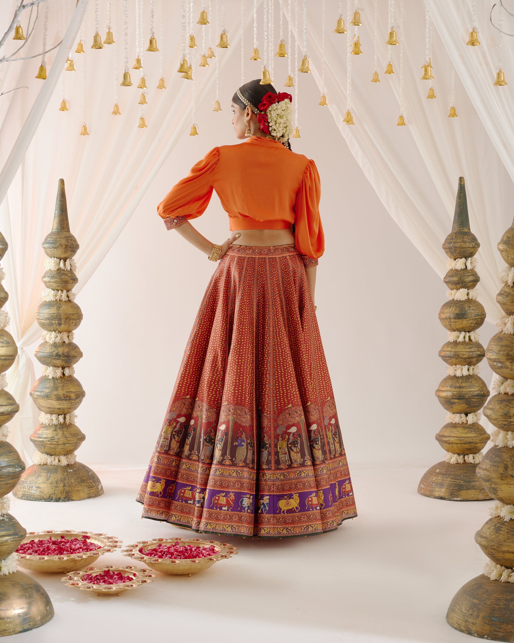 Vrindavan : Rubali Leela - Rust/Maroon