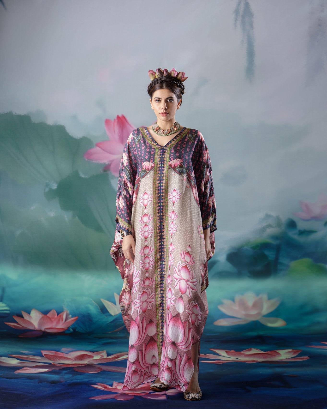 Pichwai : Verusha - Pink/Beige