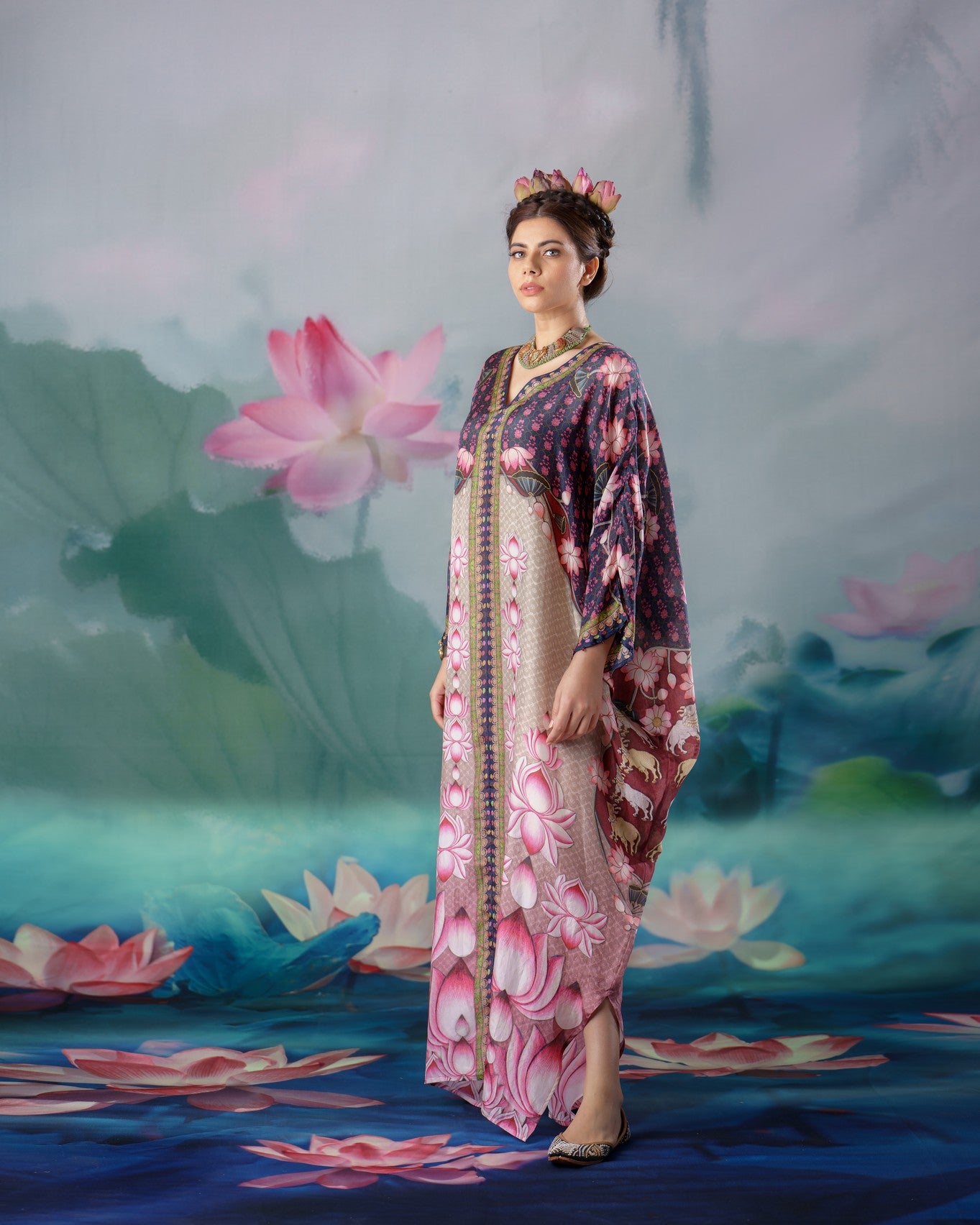 Pichwai : Verusha - Pink/Beige