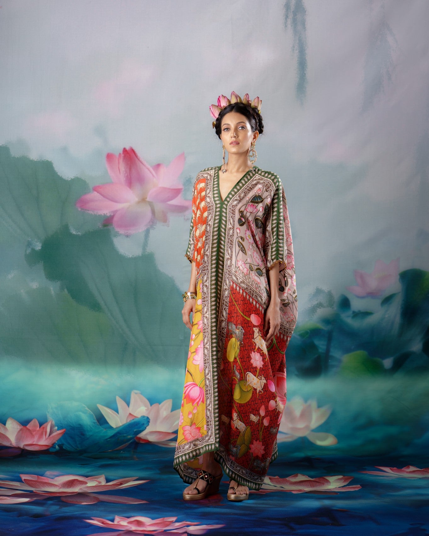 Pichwai : Majida - Red/Mustard