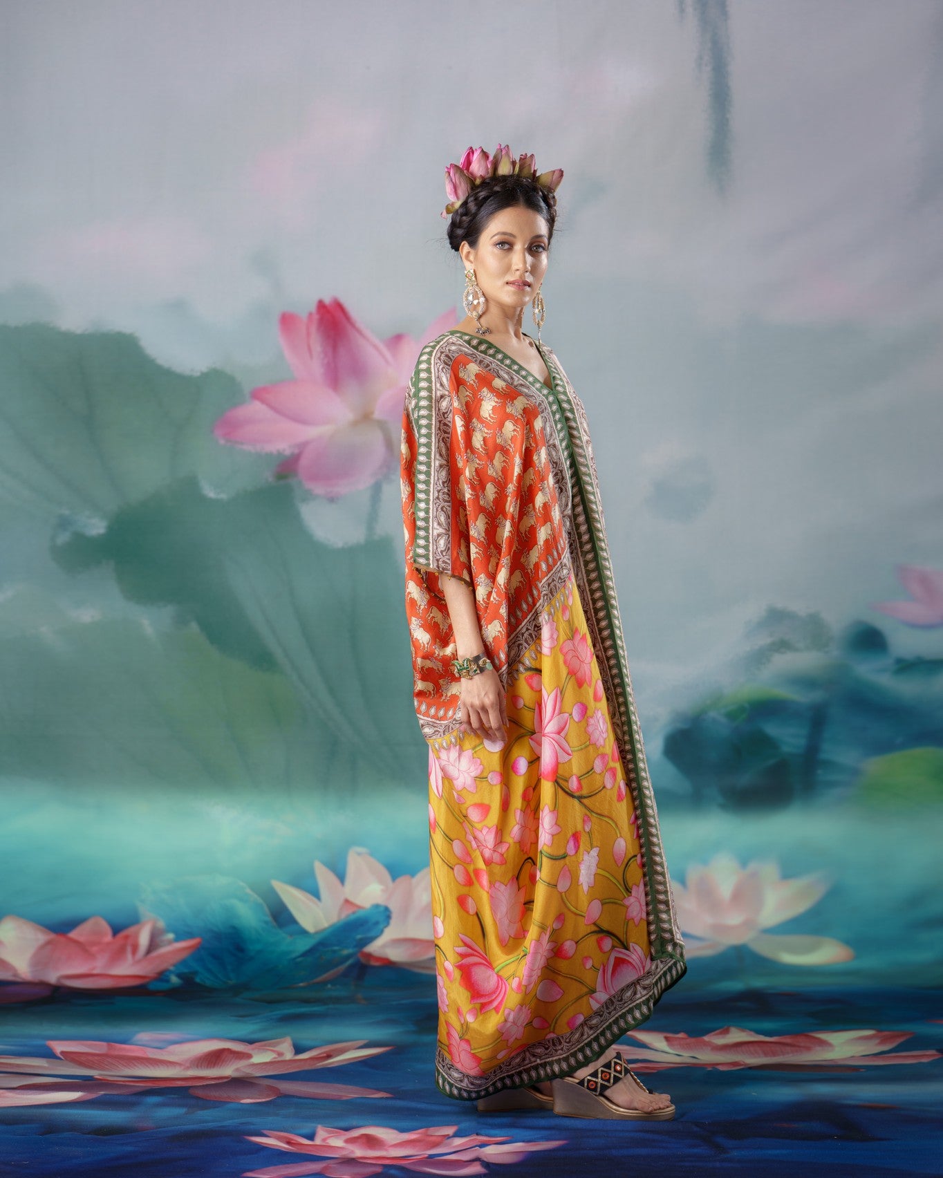Pichwai : Majida - Red/Mustard