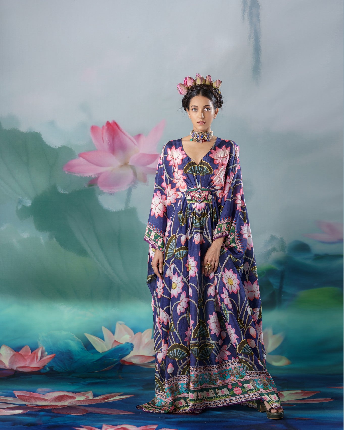 Pichwai : Imama - Navy