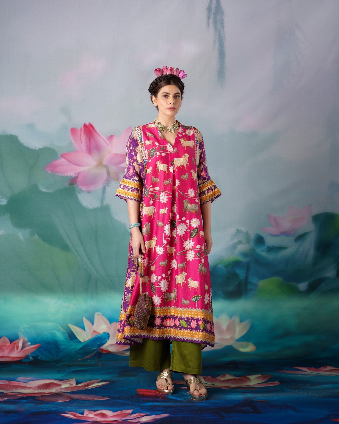 Pichwai : Banera - Fuchsia