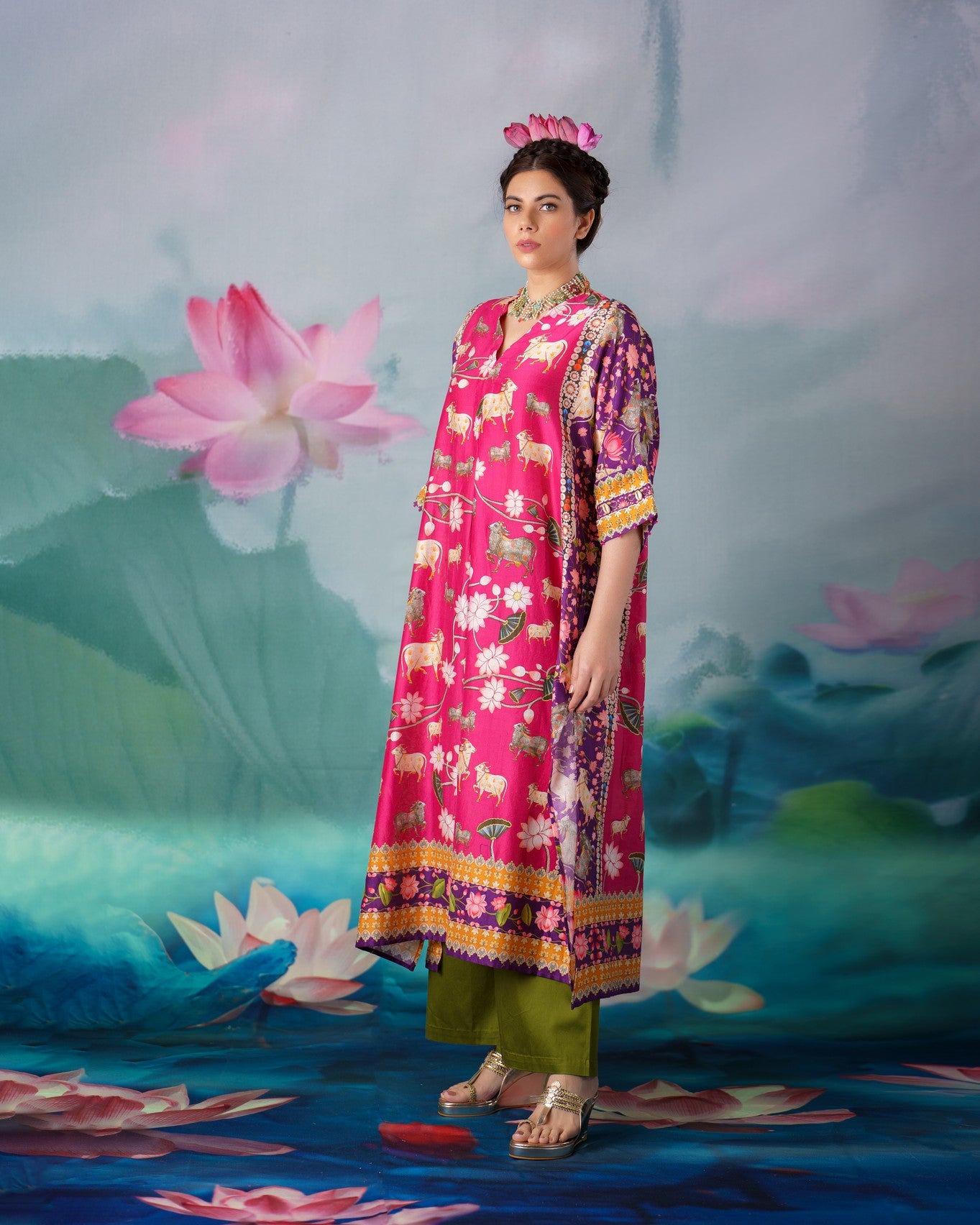 Pichwai : Banera - Fuchsia