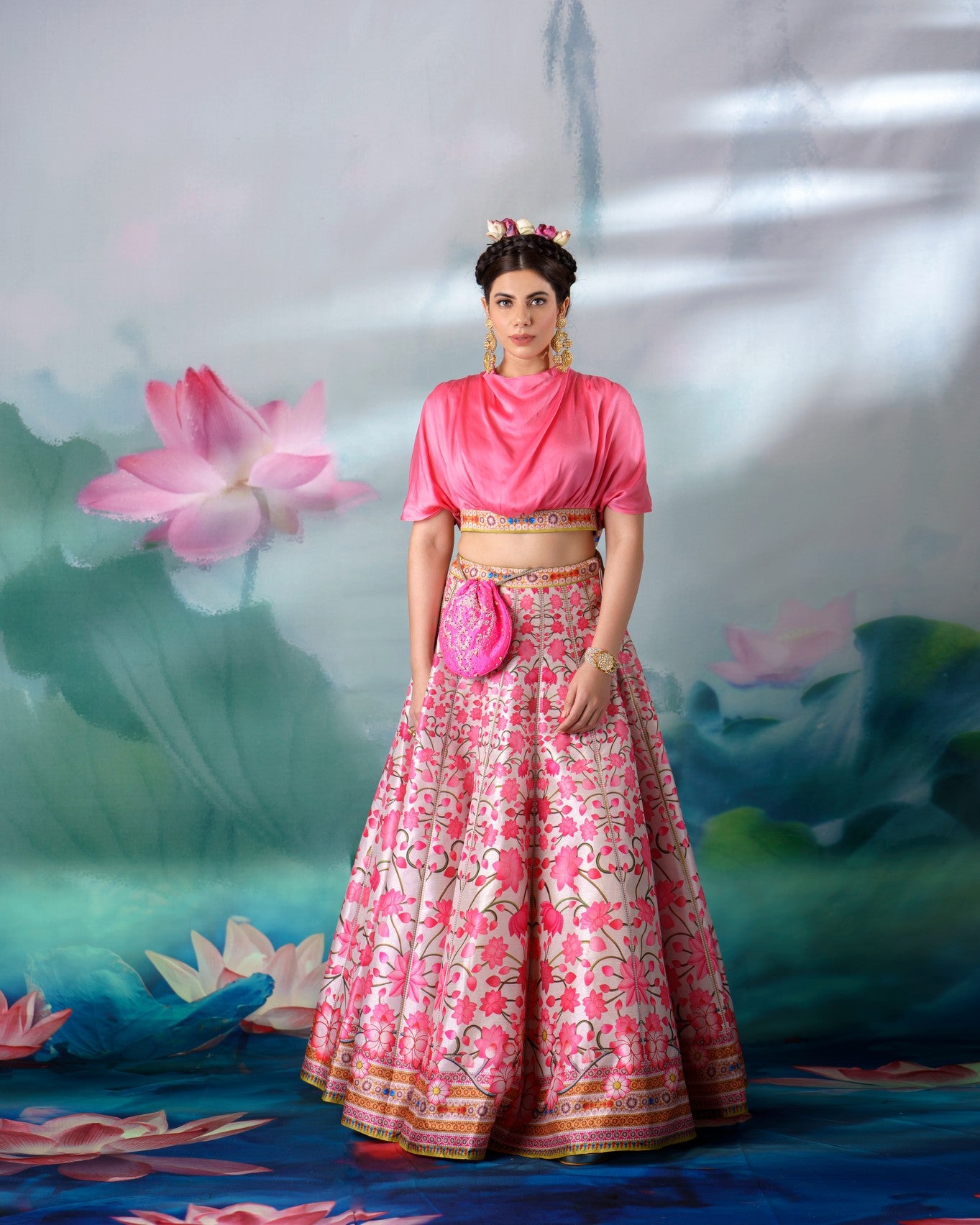 Pichwai : Varsha Leela - Pink/Beige