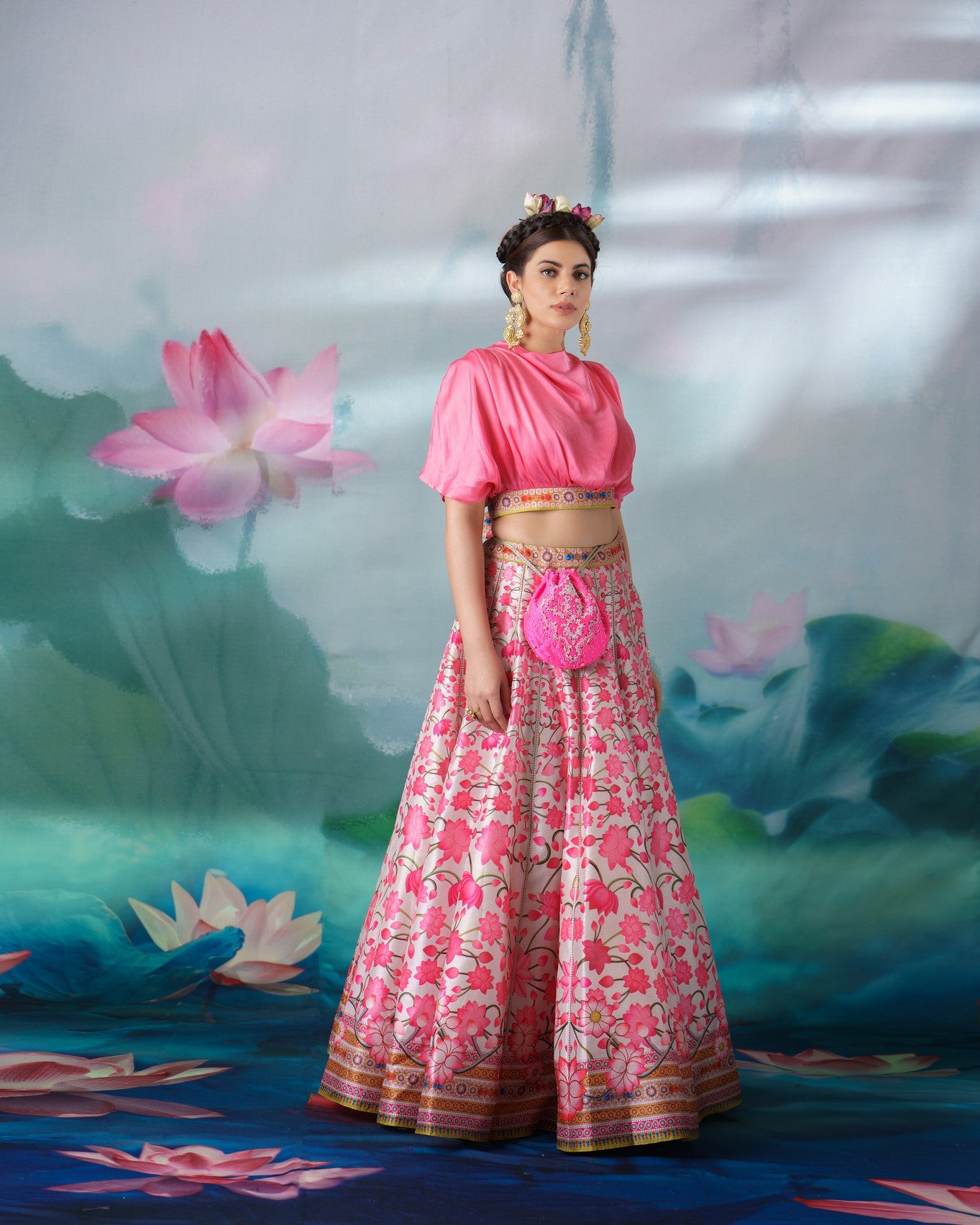 Pichwai : Varsha Leela - Pink/Beige
