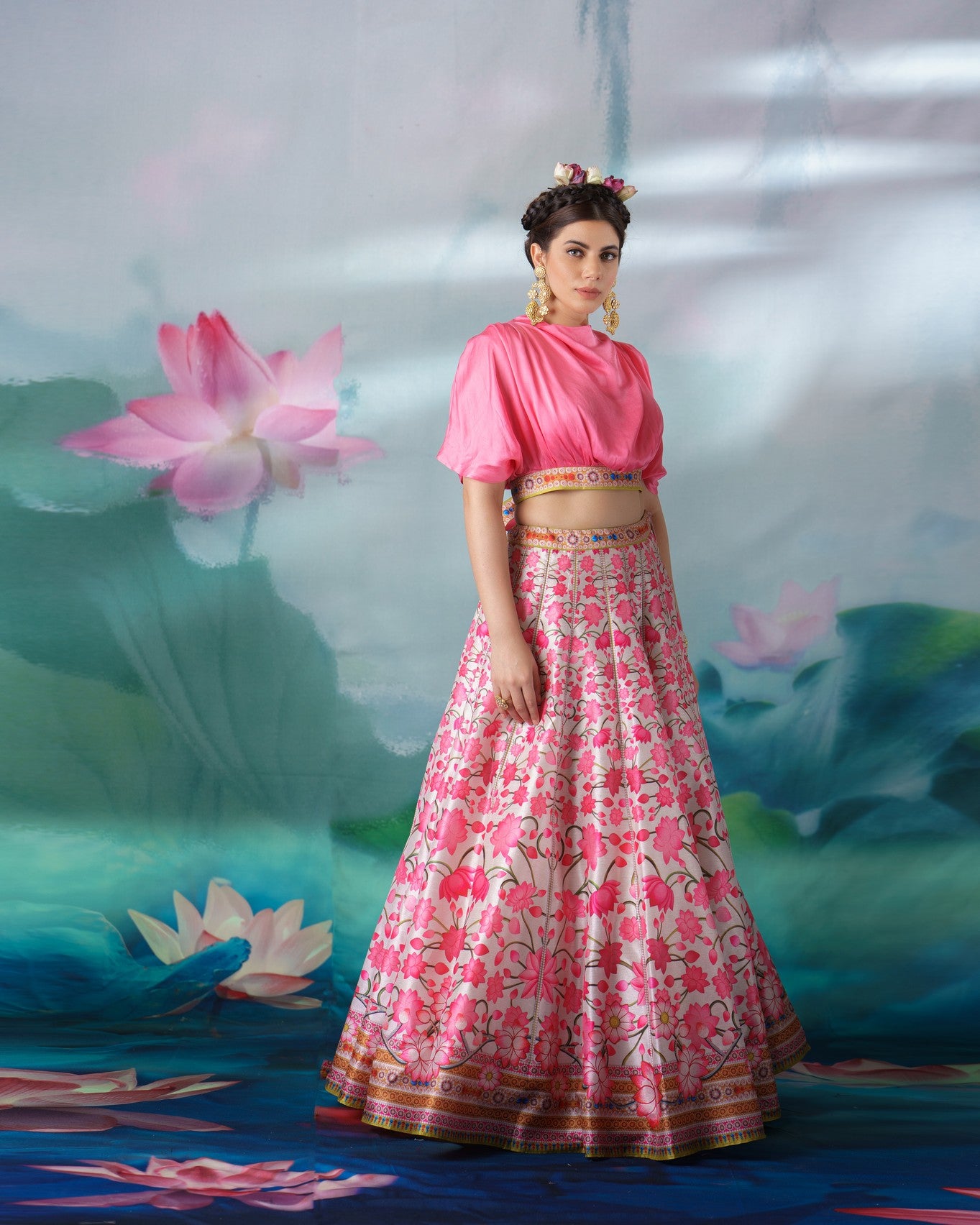 Pichwai : Varsha Leela - Pink/Beige