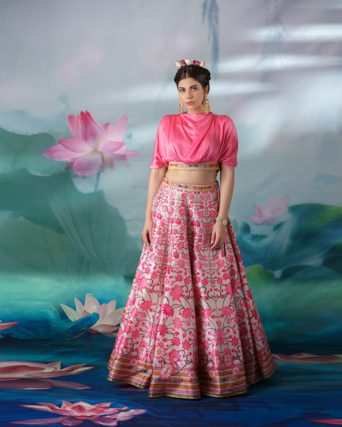 Pichwai : Varsha Leela - Pink/Beige