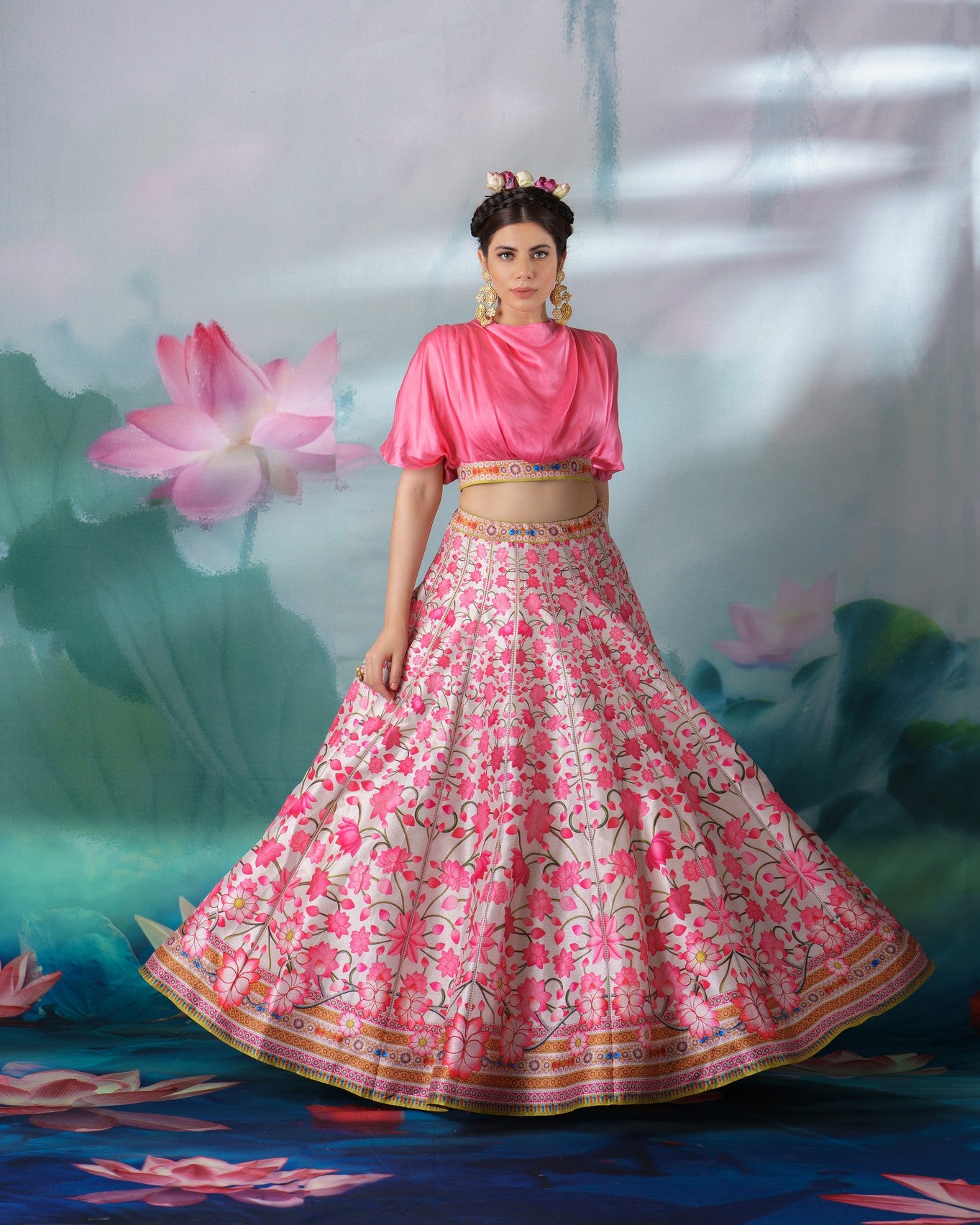 Pichwai : Varsha Leela - Pink/Beige