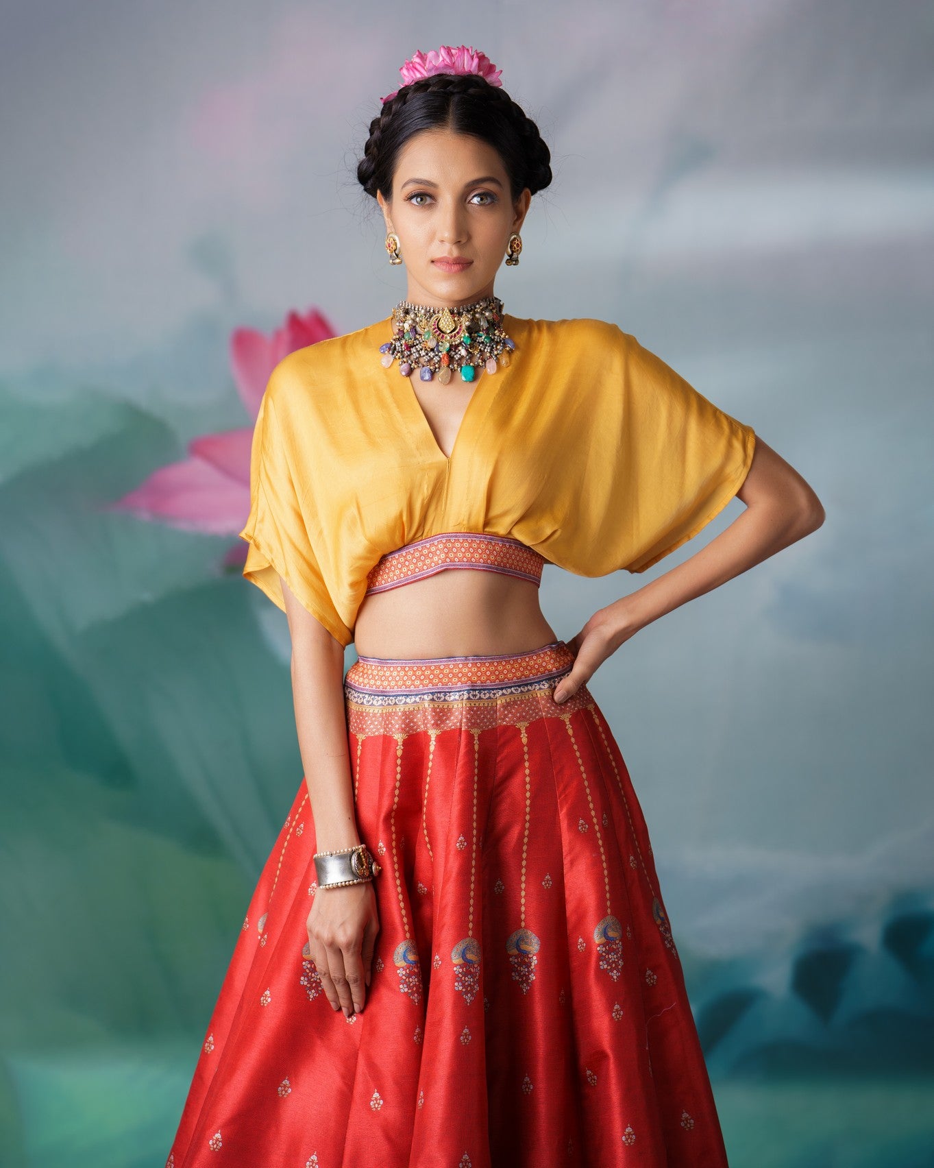 Pichwai : Neerja Leela - Mustard/Red