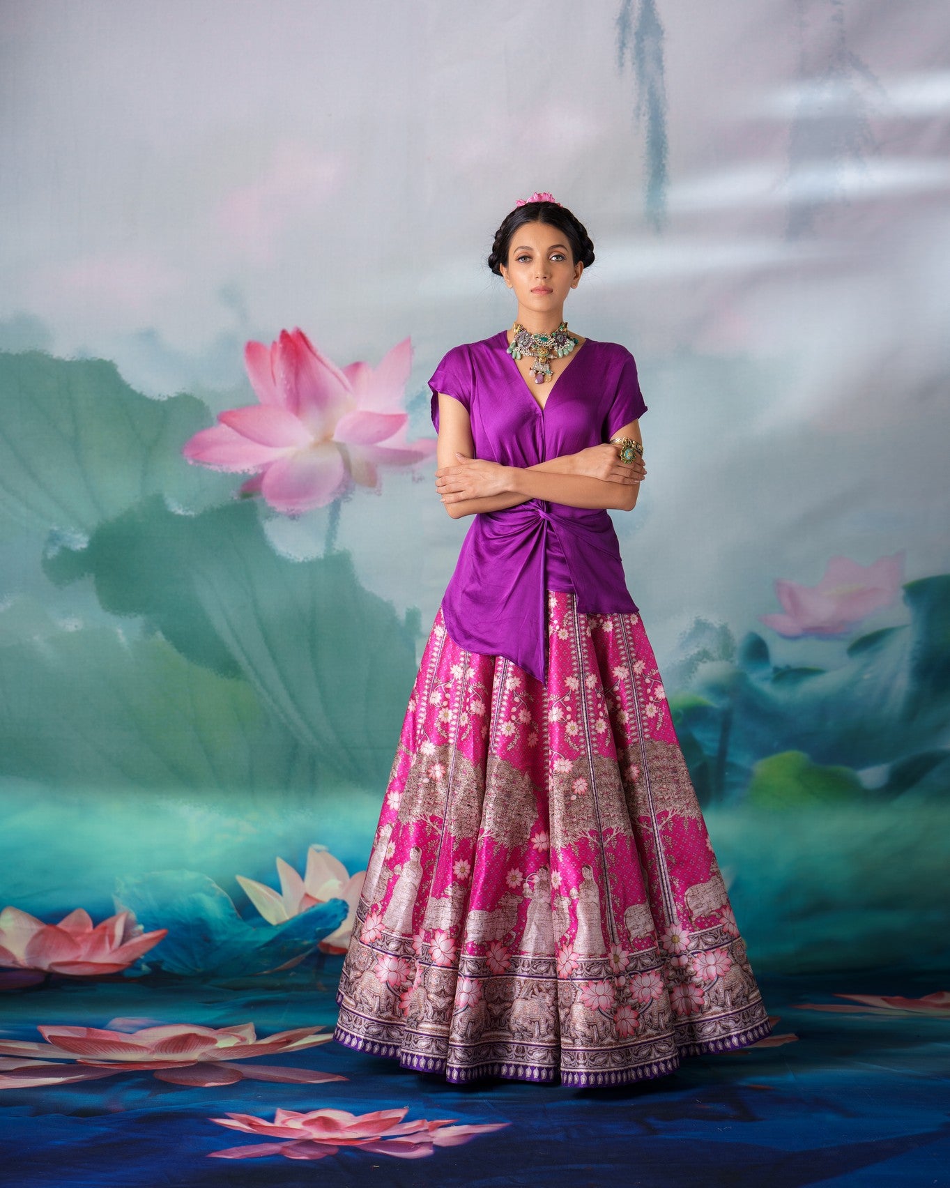 Pichwai : Diksha Leela - Purple/Majenta