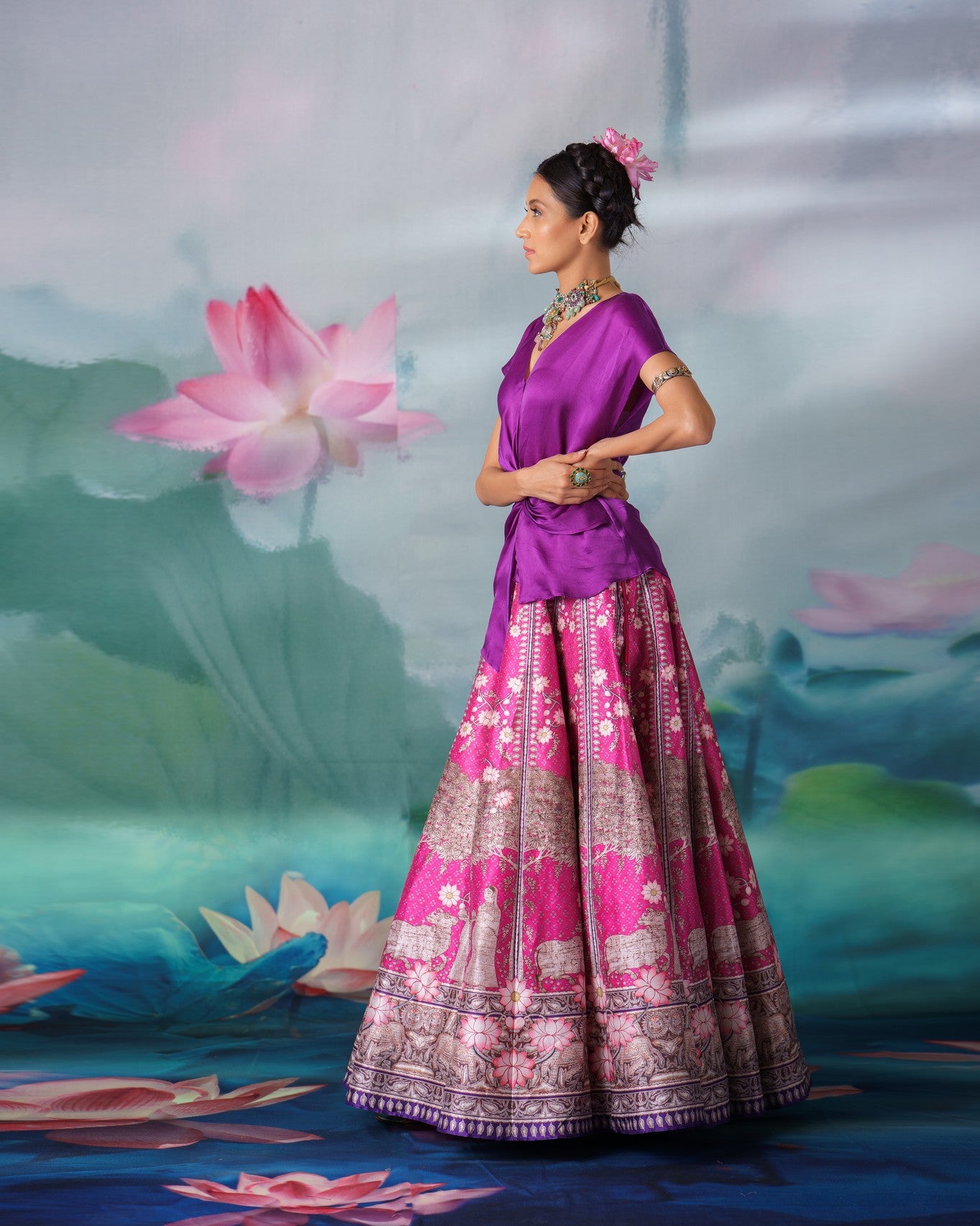Pichwai : Diksha Leela - Purple/Majenta
